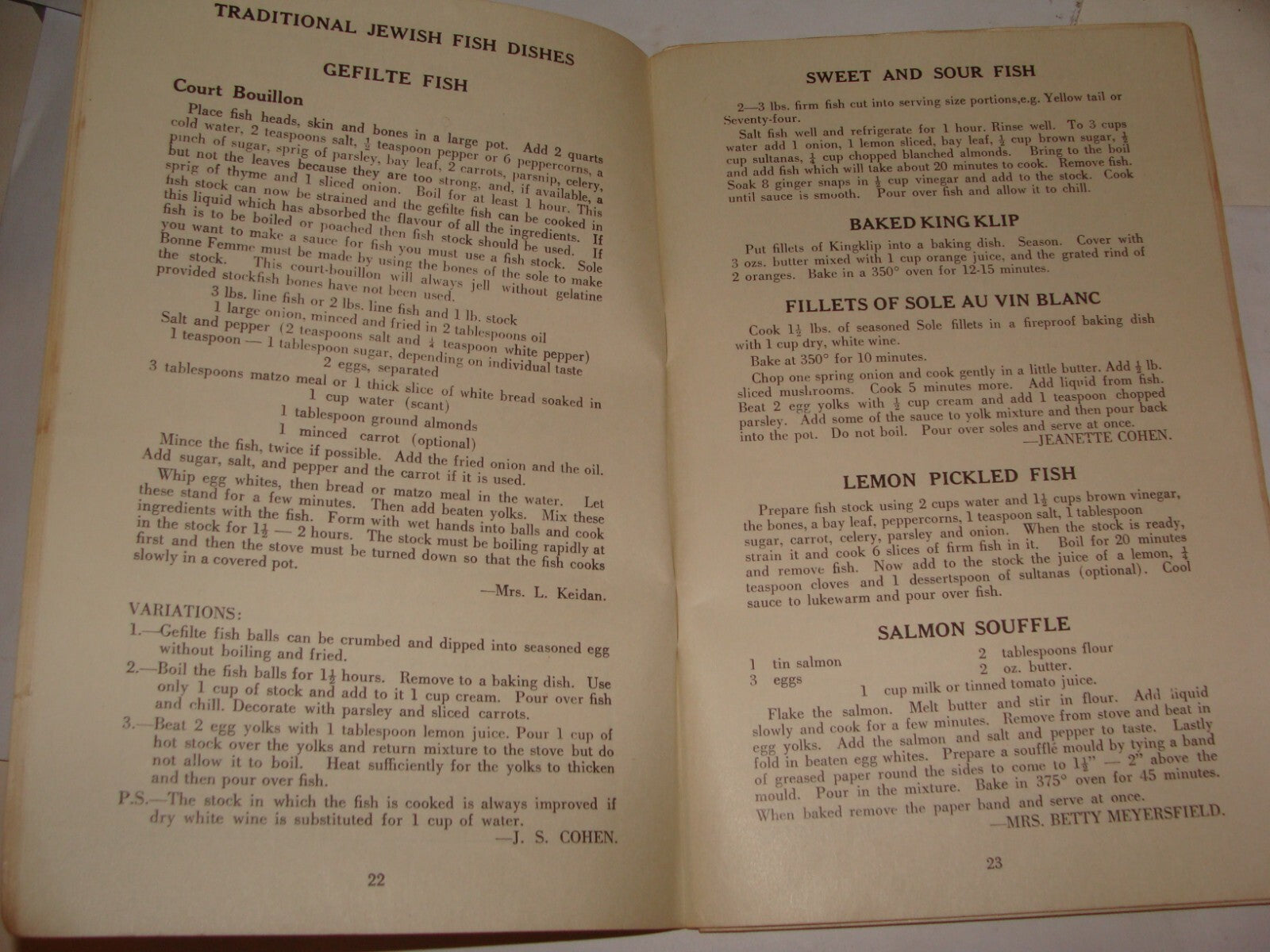 Book Jewish Judaica 1958 South Africa RECIPES King David Schools Ladies