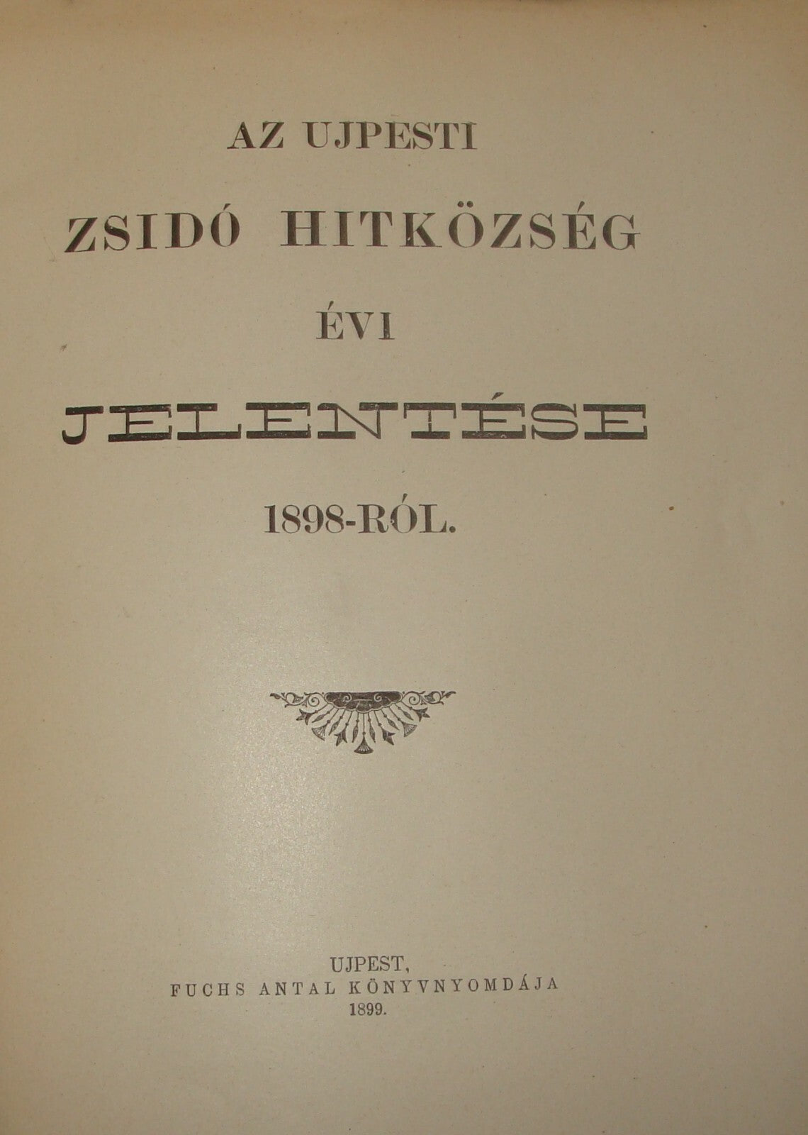 Jewish Judaica Antique 1899 Hungary Szeged Budapest Jews Religious Community