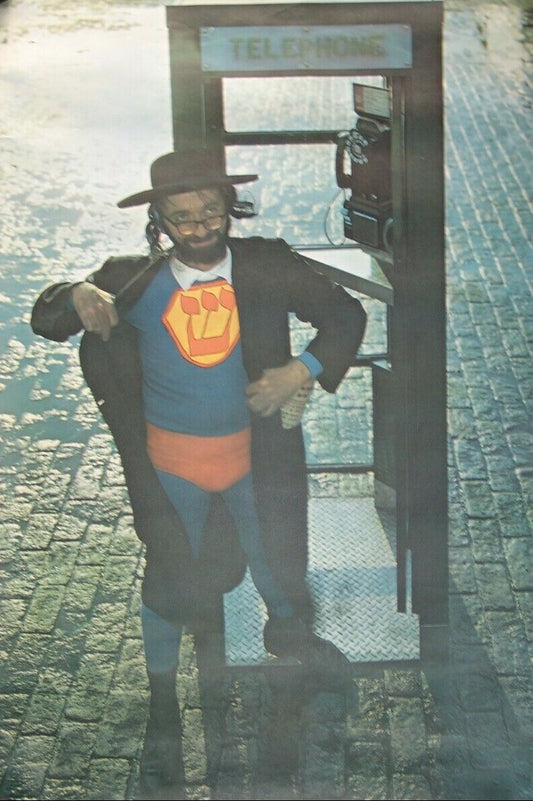 poster Jewish Judaica Superman Telephone Booth Hamburg Famous Faces 1967