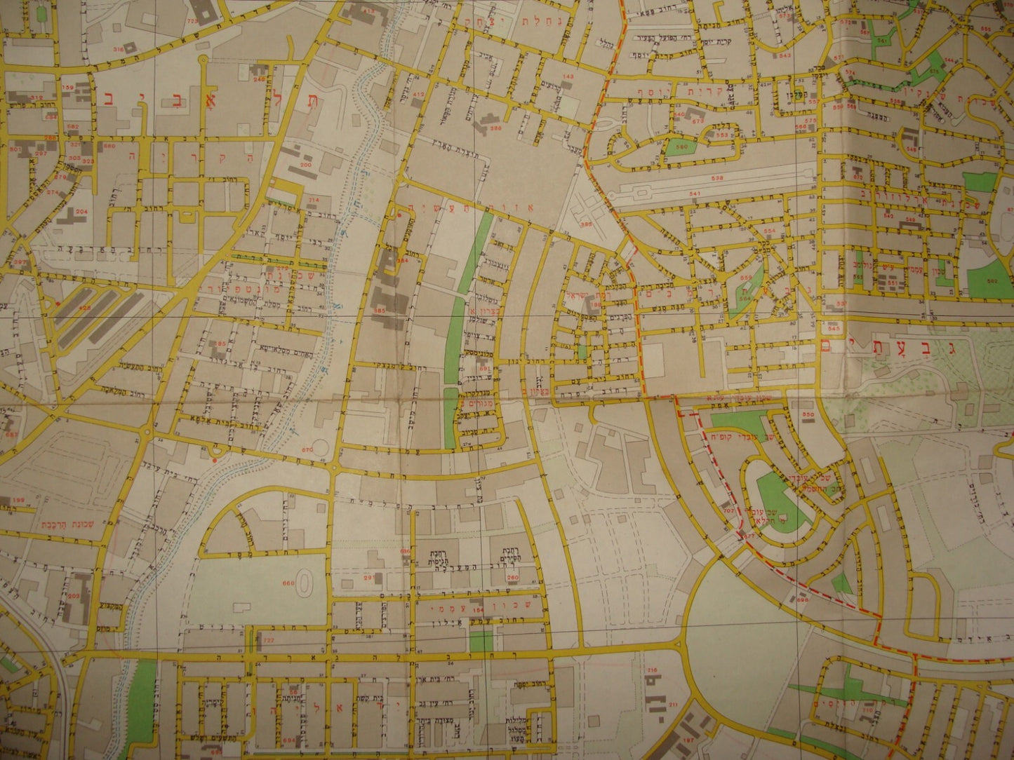 Map Jewish Israel 1964 TEL AVIV Ramat Gan Givatayim Bnei Brak Gush Dan