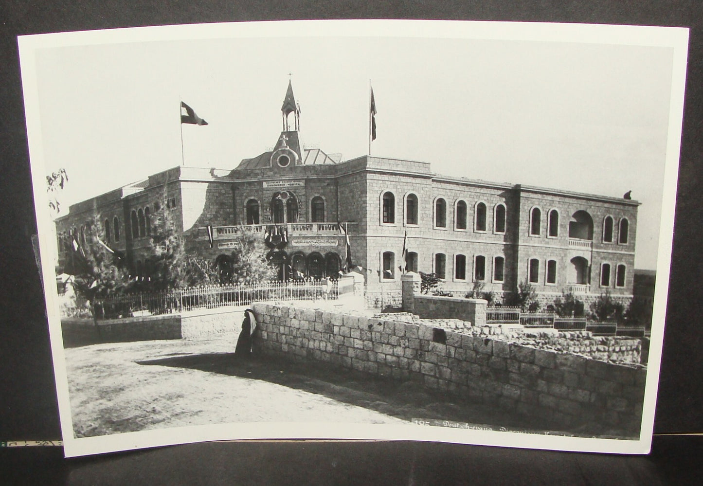 Photo Print Palestine HQ c.1900s Ottoman Jerusalem German Hospital Haneviim St