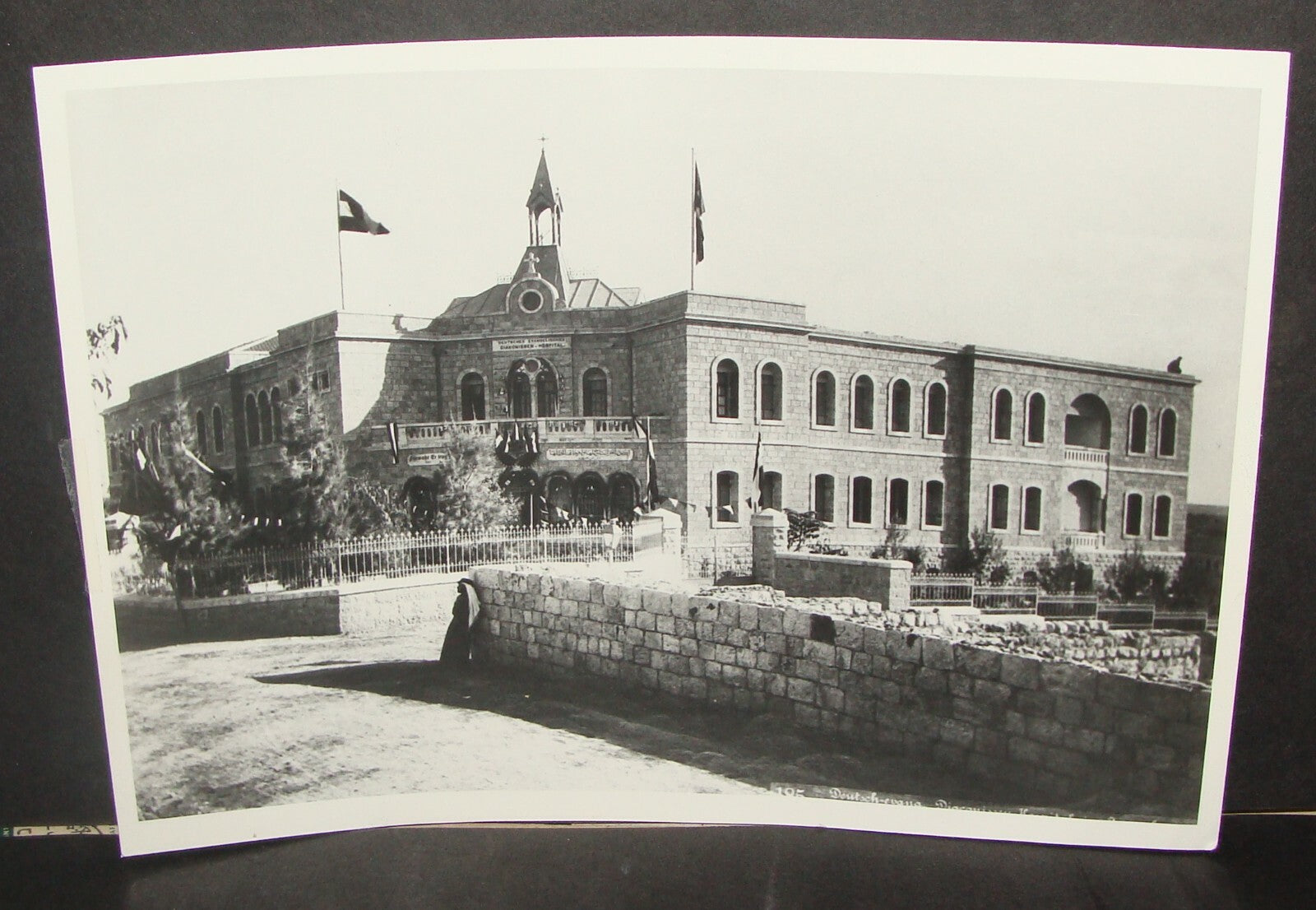 Photo Print Palestine HQ c.1900s Ottoman Jerusalem German Hospital Haneviim St