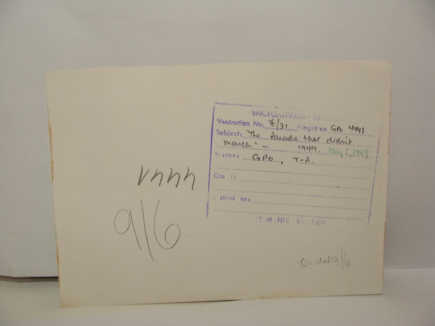 Photo Print Jewish Israel Army Ad , Judaica Israeli 1949 Parade Military Tel