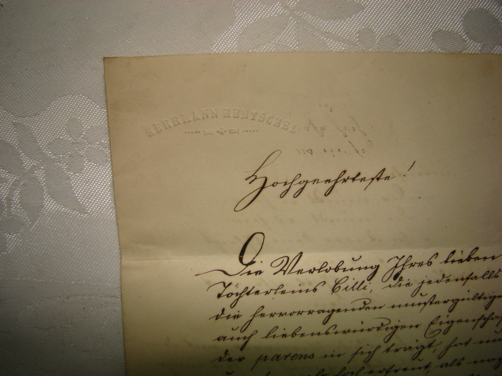 Jewish Judaica Antique Rabbi Signed Signature German 1888 Herrmann Hentschel