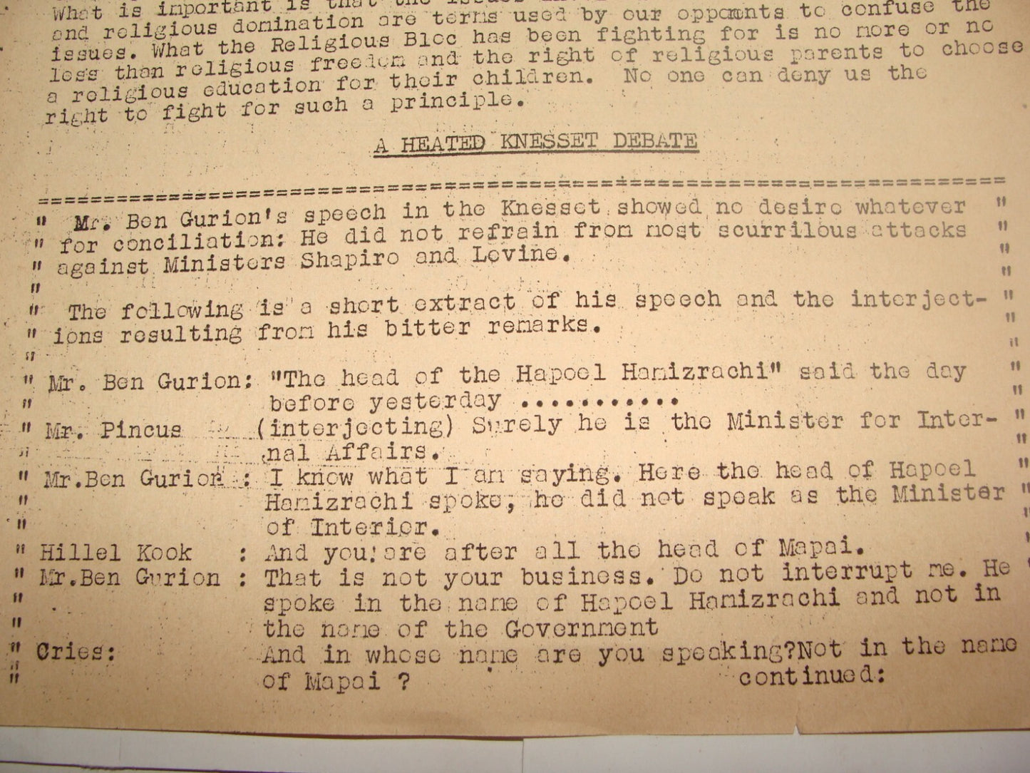 Letter Jewish Judaica 1951 Rabbi Jaffe Jerusalem News Zionist Mizrachi Movement