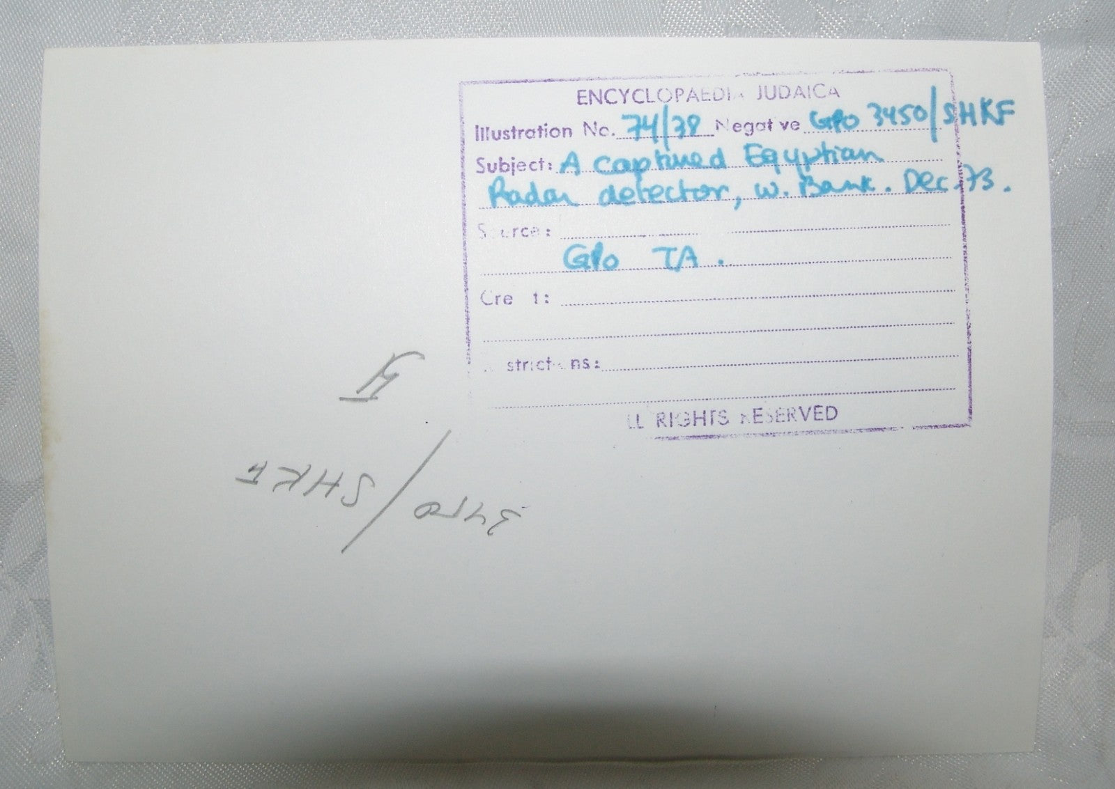 Israel Army Ad Yom Kippur War 1973 Press Photo IDF Military Egyptian Radar Egypt