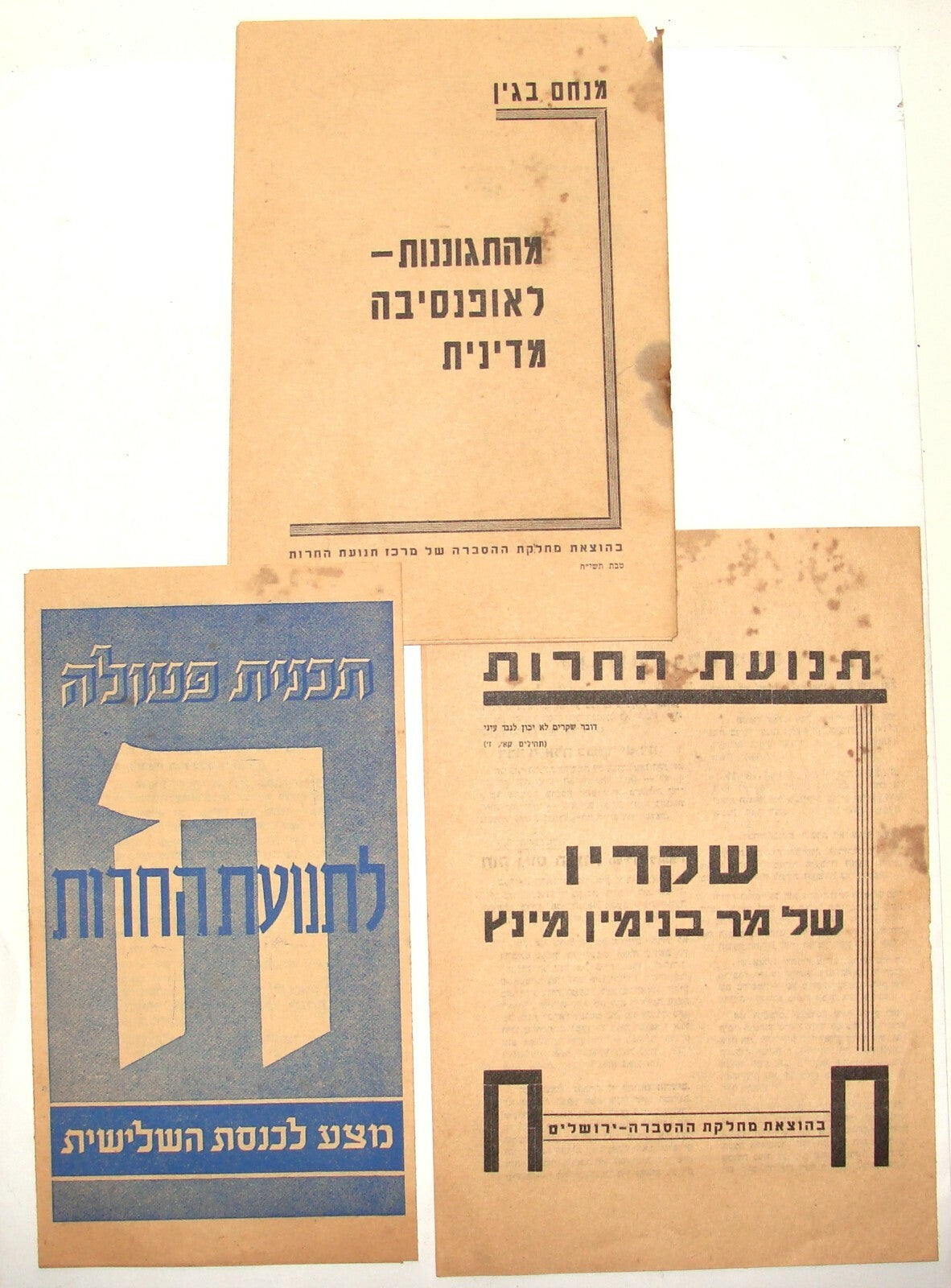 Pol Jewish Israel Israeli Hebrew 1950s HERUT Political Party Propaganda