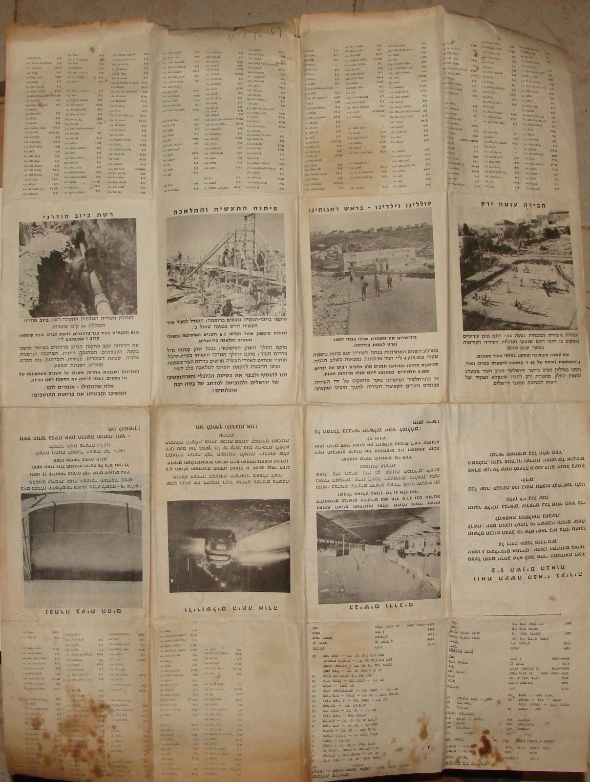 Map Jewish RARE Judaica 1950s Israel Jerusalem Pre Six Day War City Hebrew