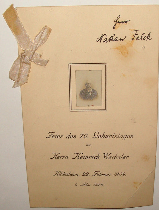 Germany Card Jewish Judaica 1909 German   Hildesheim WECHSLER Menu