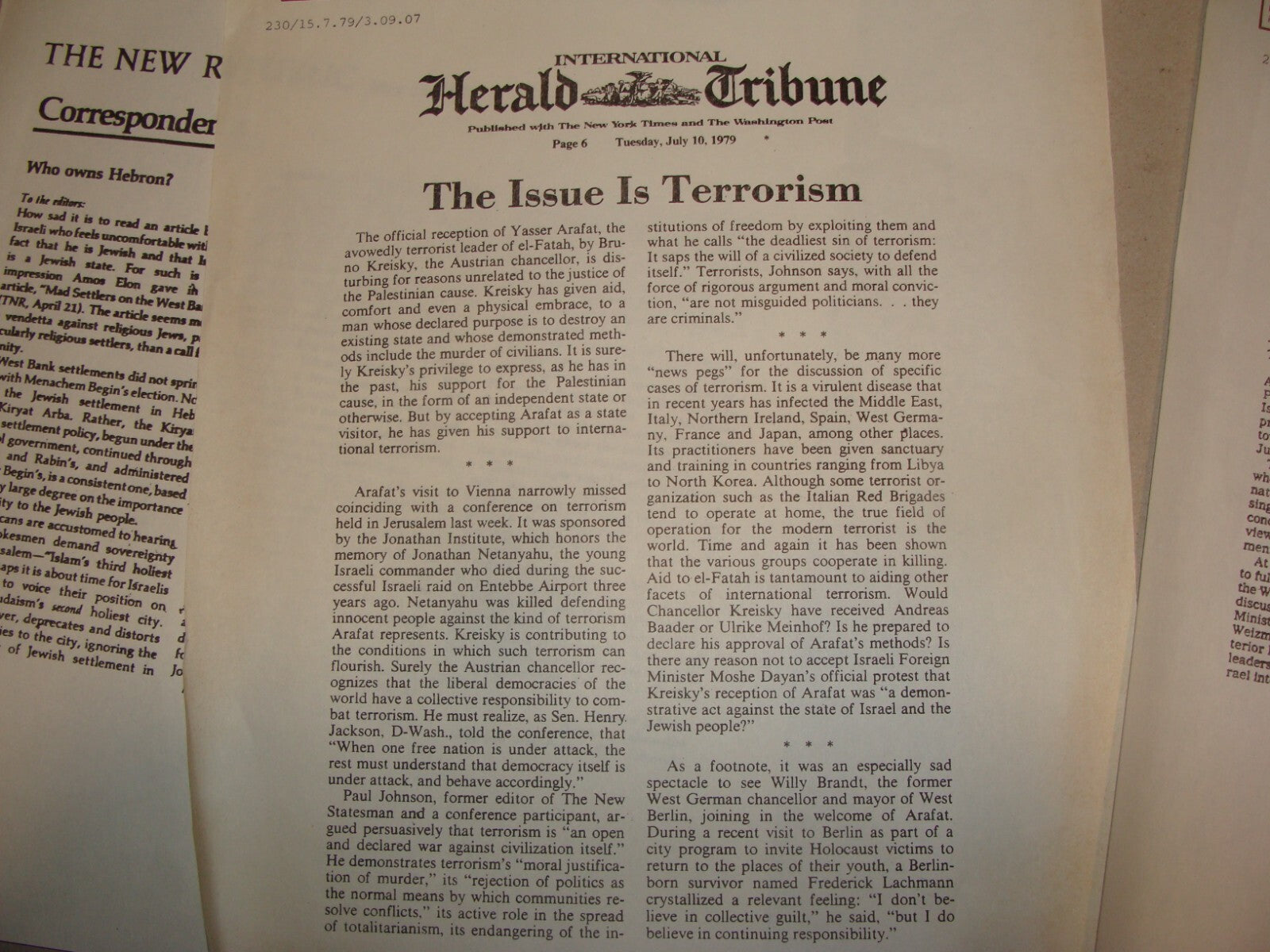 Jewish Judaica 1979 Israel Israeli Arab Palestine West Bank Conflict Articles x3