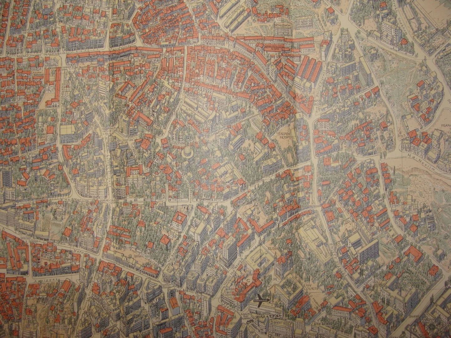 RARE Israel JERUSALEM Map 1969 Guide POST SIX DAY WAR Wim Van Leer BOLLMANN