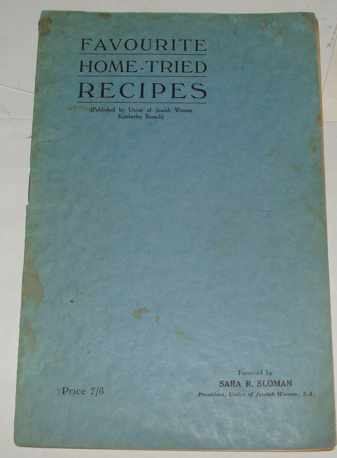 Book Jewish Judaica Kimberley South Africa HOME TRIED RECIPES Women Union