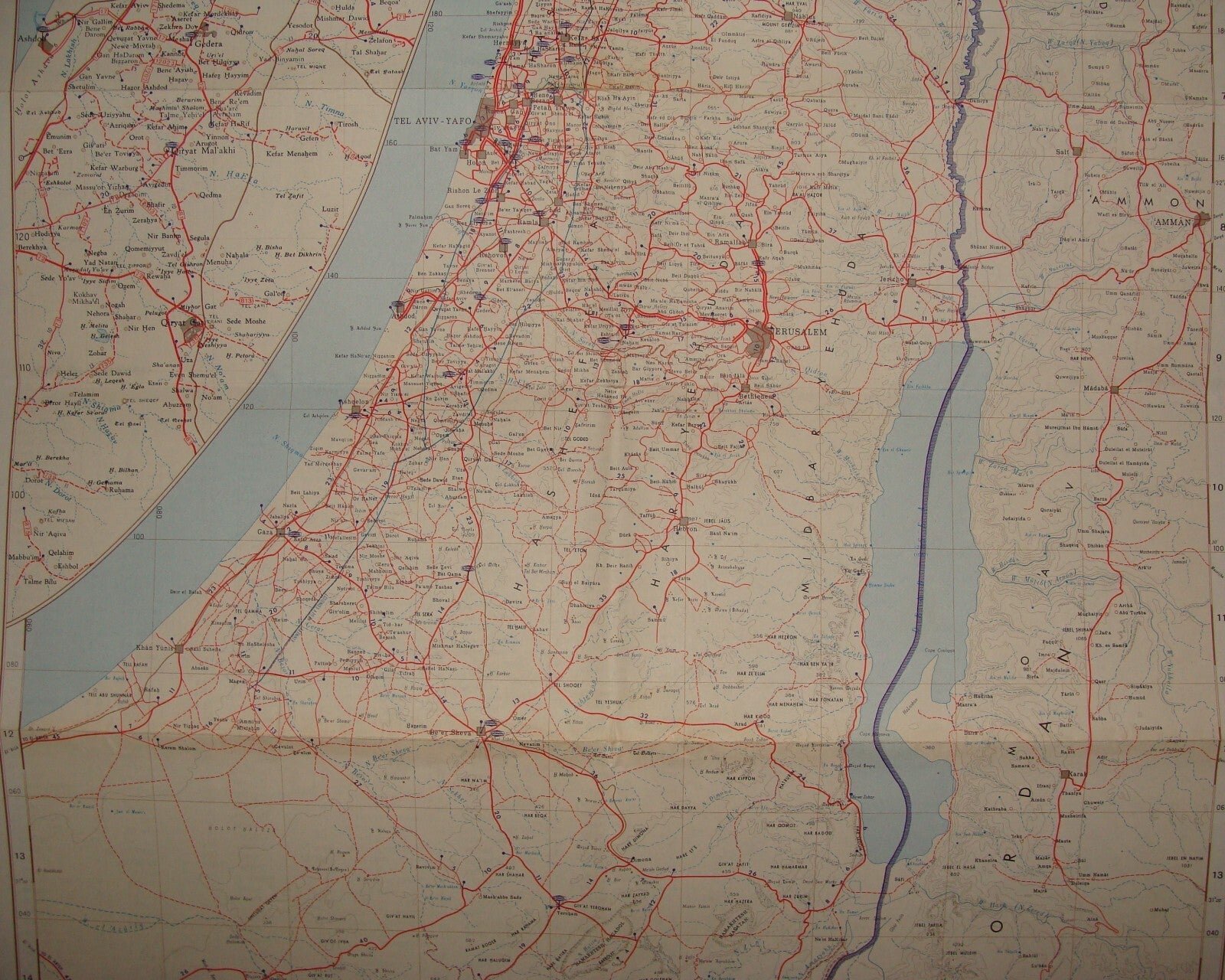 Map Israel 1962 Motor Sonol Gas Oil Petroleum Company