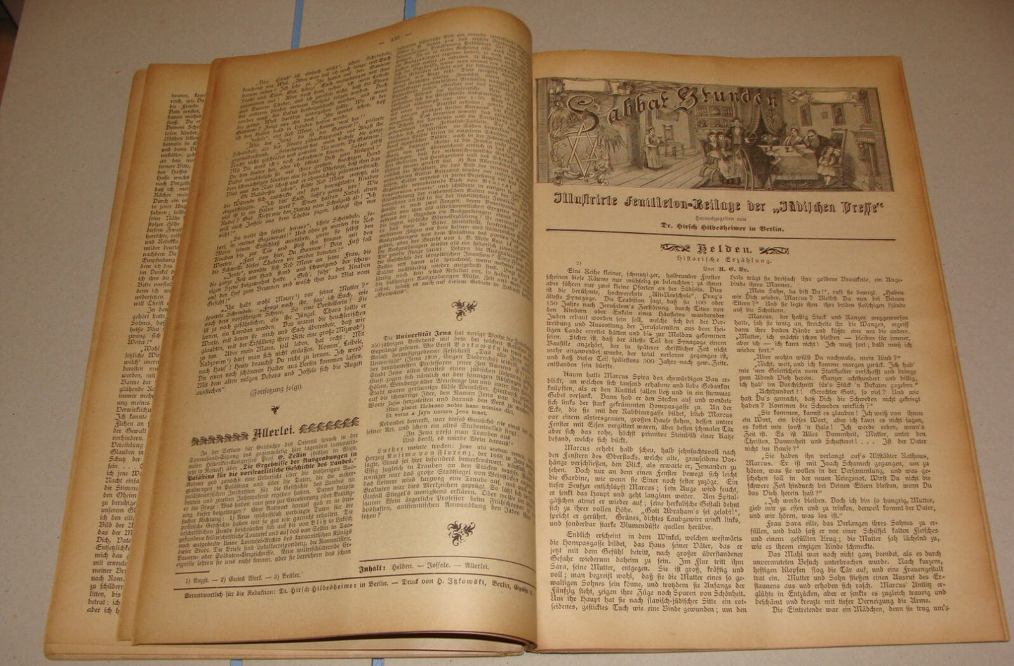 Germany Newspaper Jewish RARE Judaica German Sabbat Stunden 1908 Hildesheimer