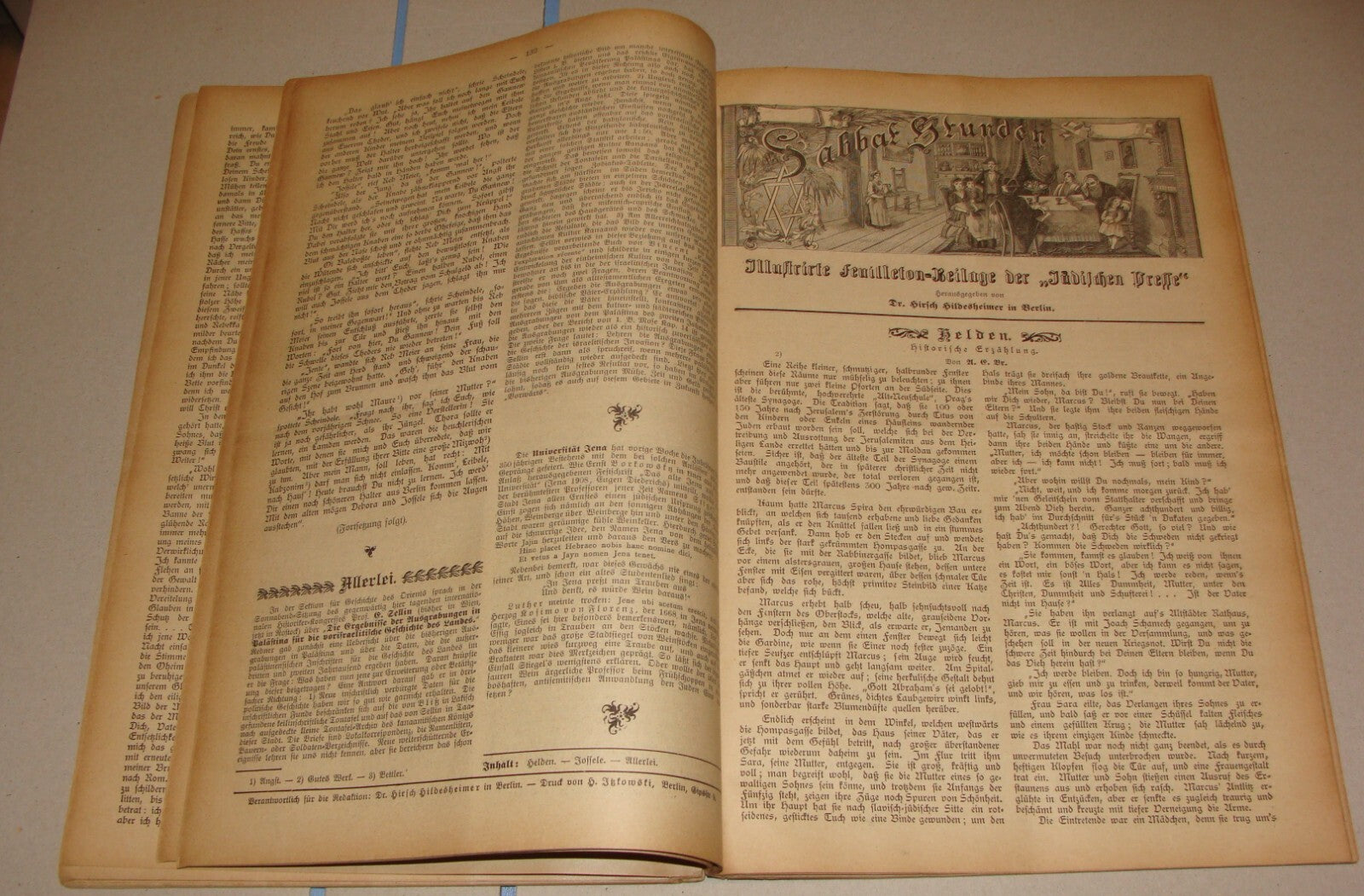 Germany Newspaper Jewish RARE Judaica German Sabbat Stunden 1908 Hildesheimer