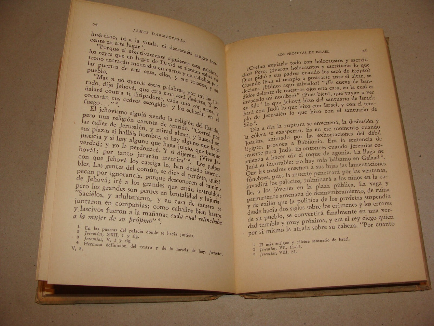 Book Jewish Judaica 1944 Israel Prophets Argentina Spanish Darmesteter