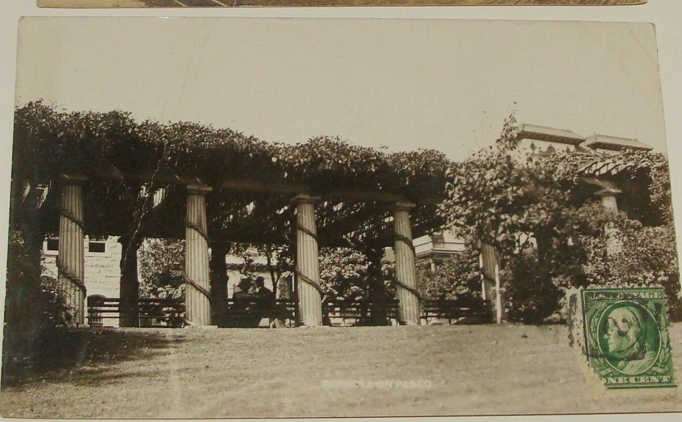 1910 UNITED STATES PERGOLA ON PASEO KANSAS MISSOURI PHOTO POSTCARD