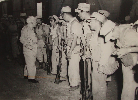 Pol Photo Print Jewish Israel Army , 1950 Prime Minister DAVID BEN GURION