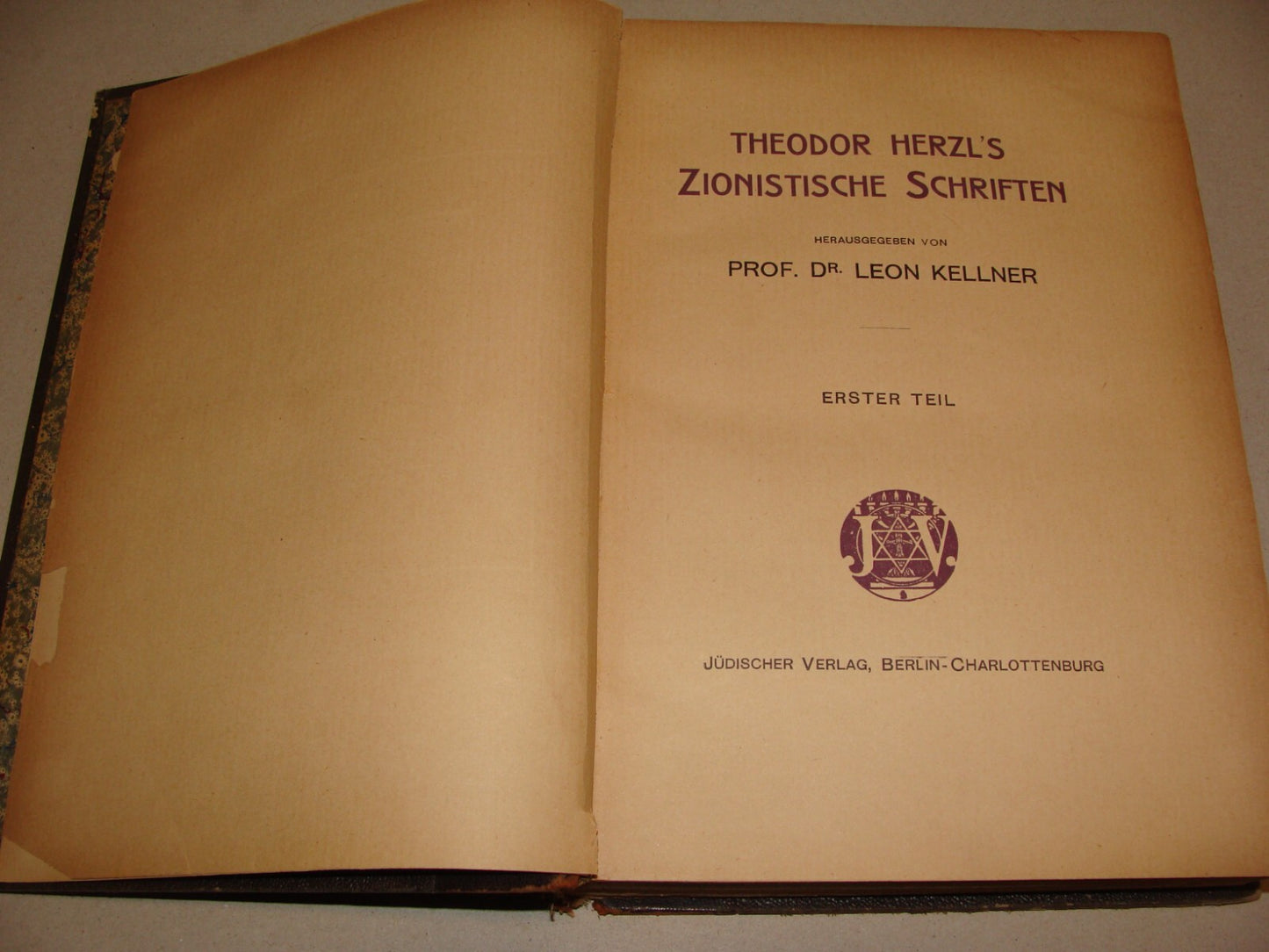 Germany Book Jewish Judaica HERZL Zionist Zionistische Schriften German 1ST 1905