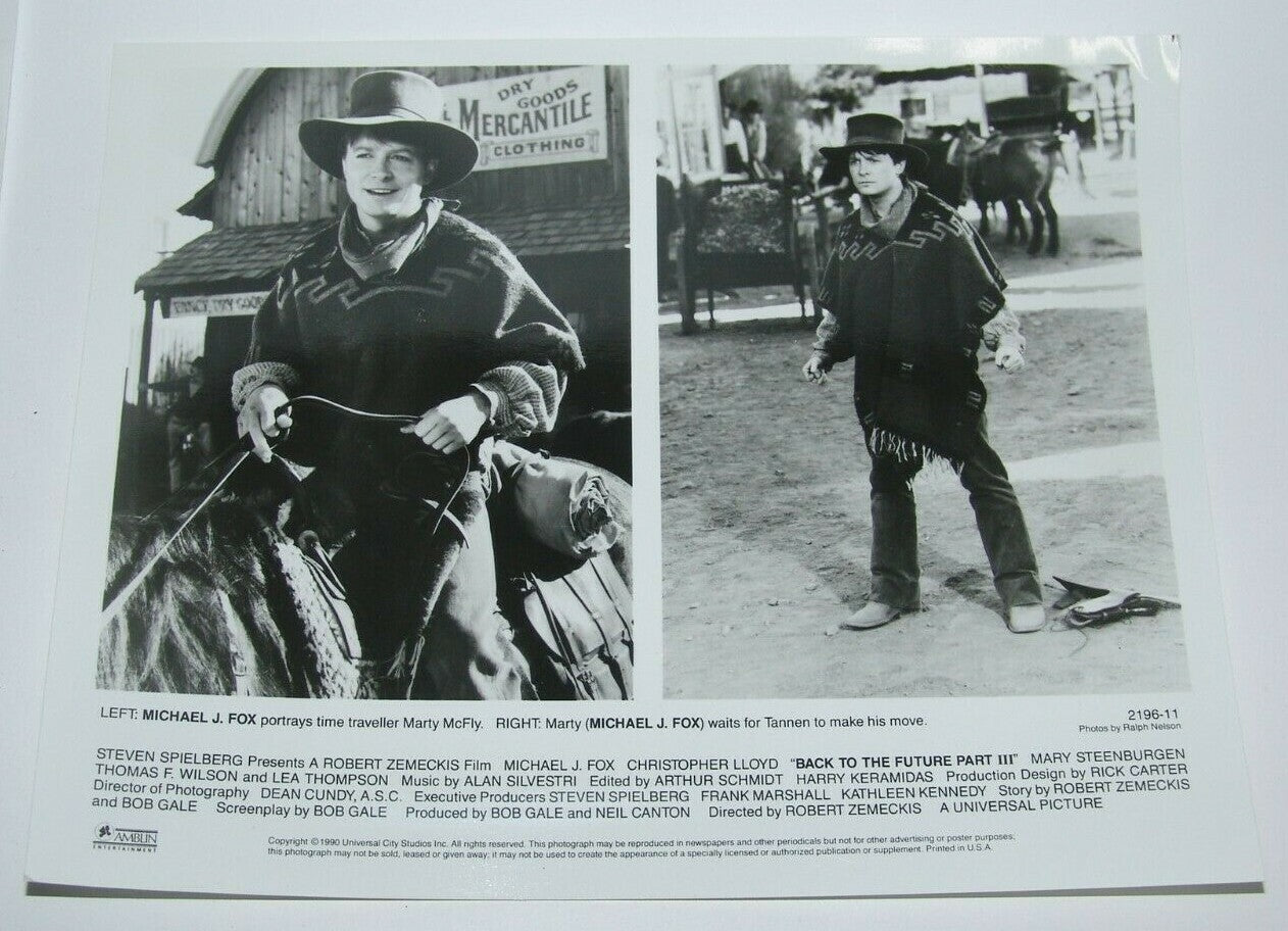 Back to the Future III 3 Michael J Fox time traveler Marty McFly photo