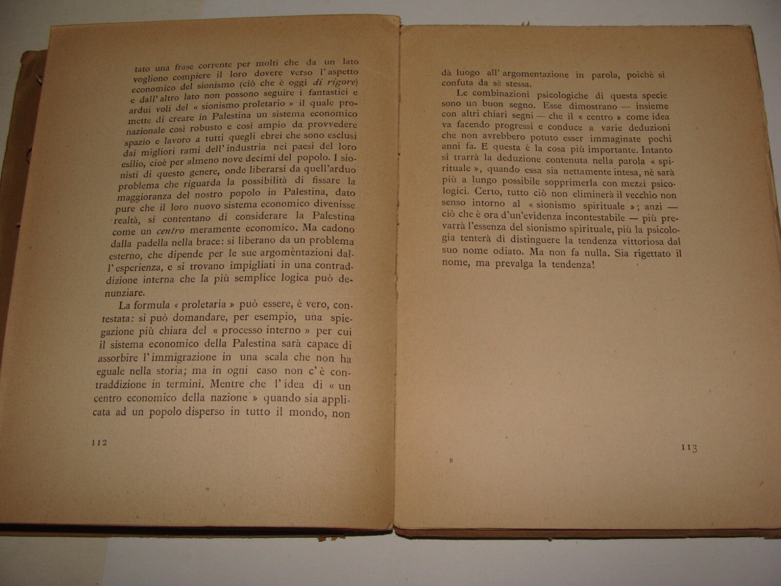 Book Jewish 1922 Auto Emancipation Italy Italian Zionist Pinsker Ussishkin