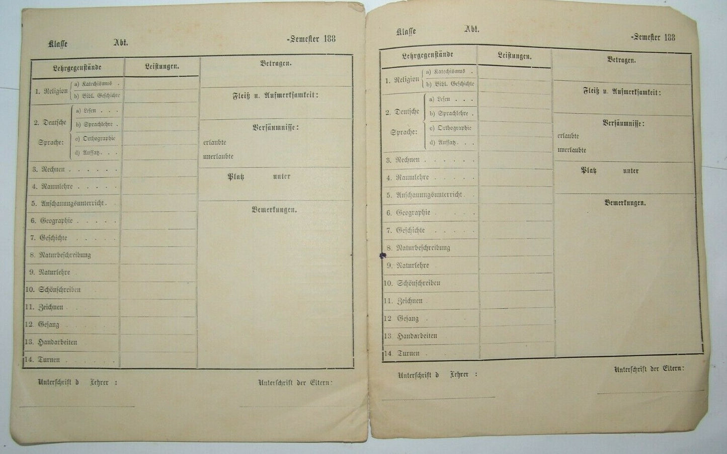 Germany Jewish Judaica Montabaur STERN School Certificate German 1880's