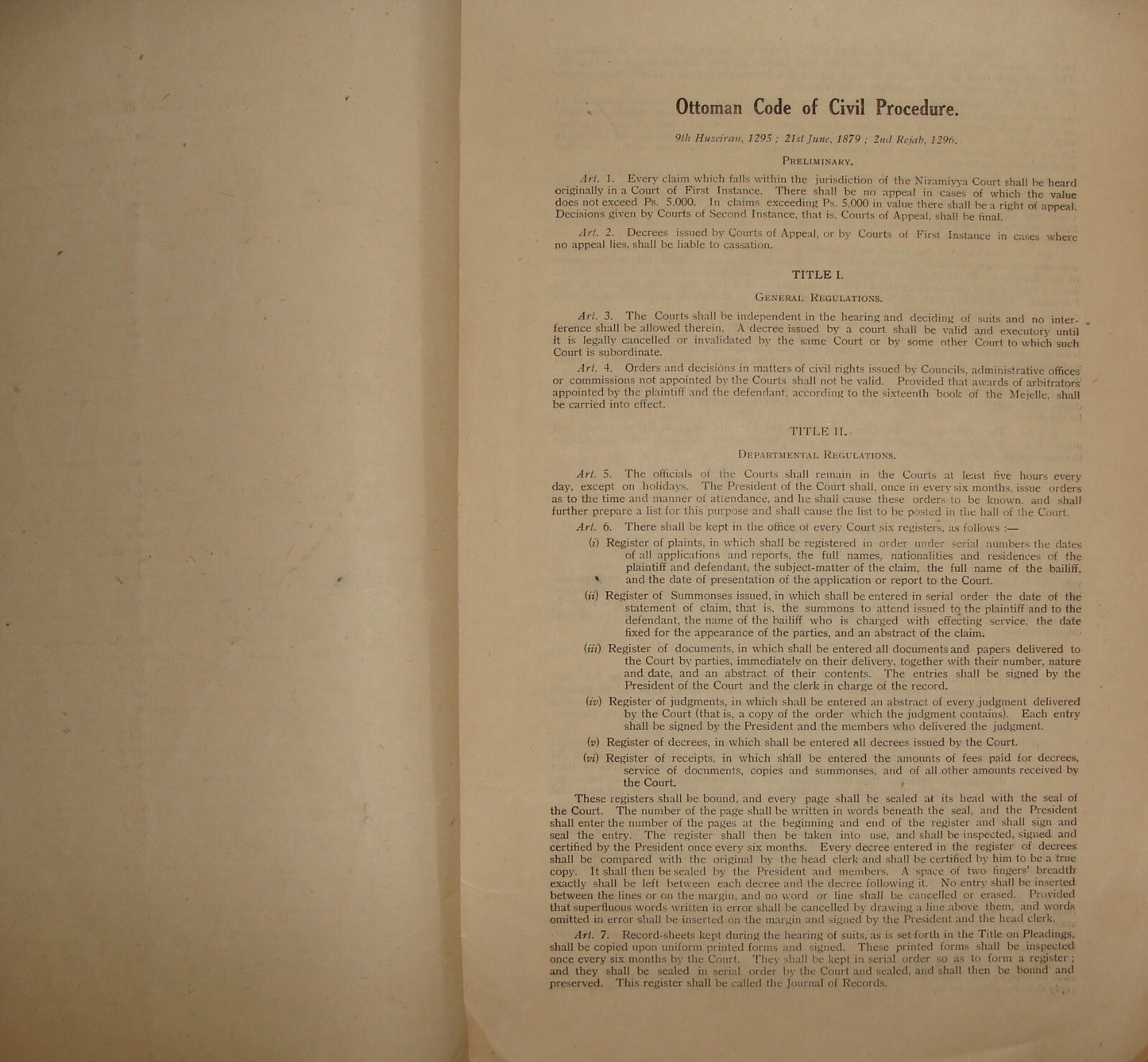 $ Booklet Palestine 1930s OTTOMAN CODE OF CIVIL PROCEDURE Israel Laws Rules Info