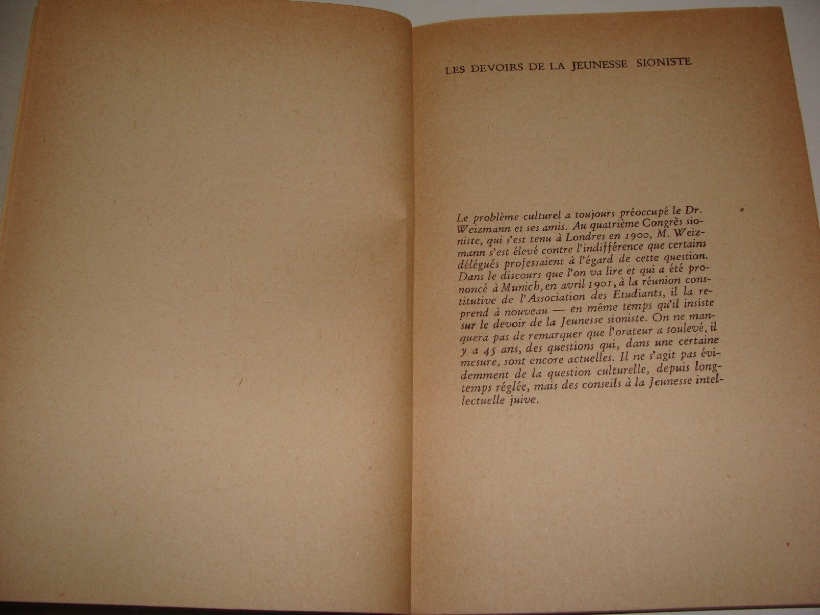 Book Jewish Judaica 1946 Palestine Israel CHAIM WEIZMANN French Zionism