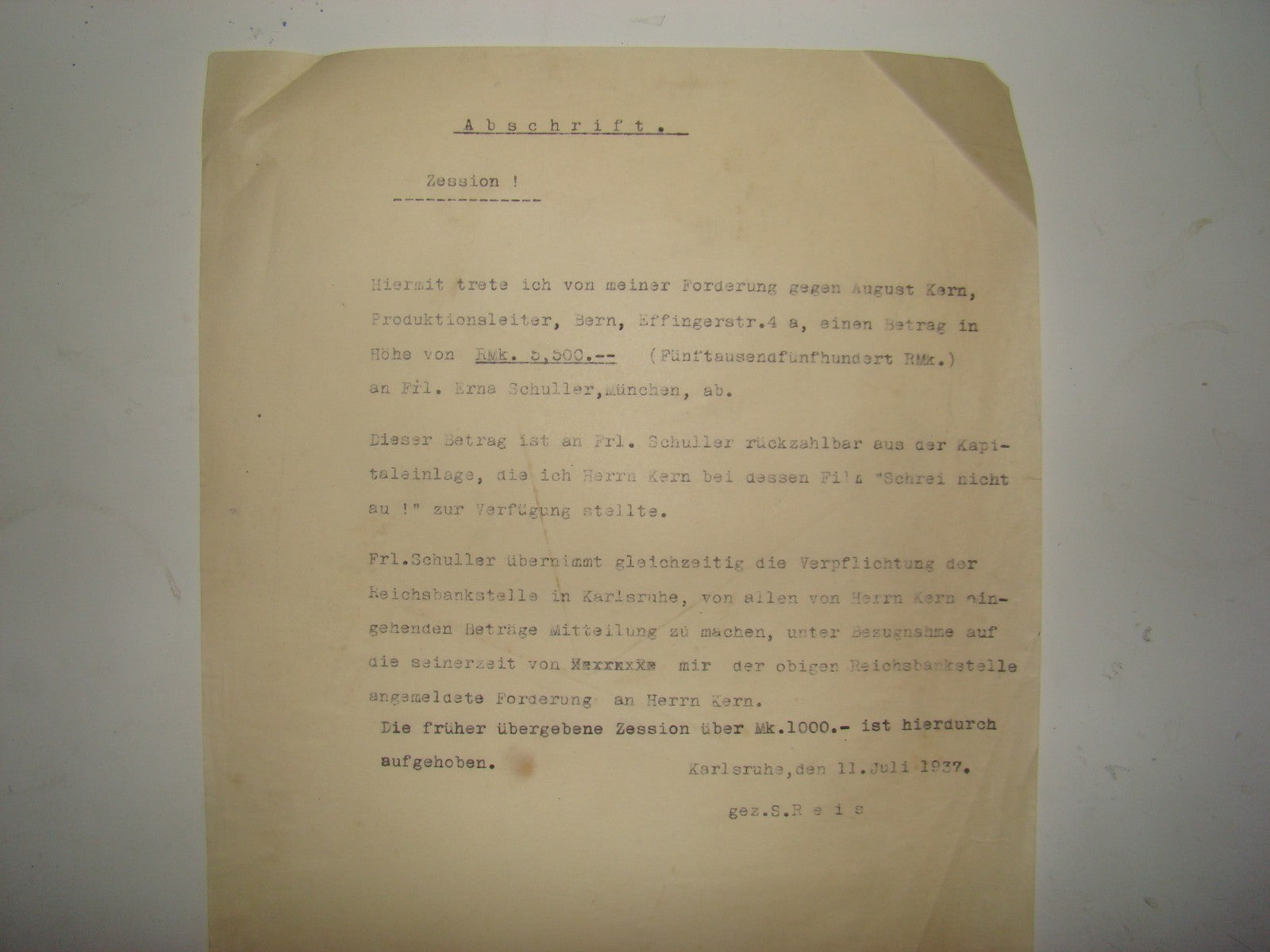 Germany Letter Jewish 1937 WW2 Nazi Third Reich Jude Karlsruhe Lawyer Court