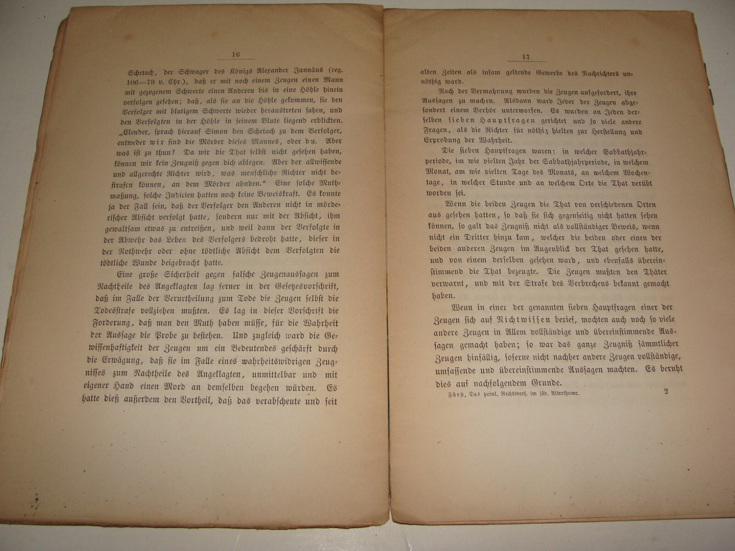 Germany Book Jewish RARE Judaica Antique 1870 German Rabbi Julius Furst History