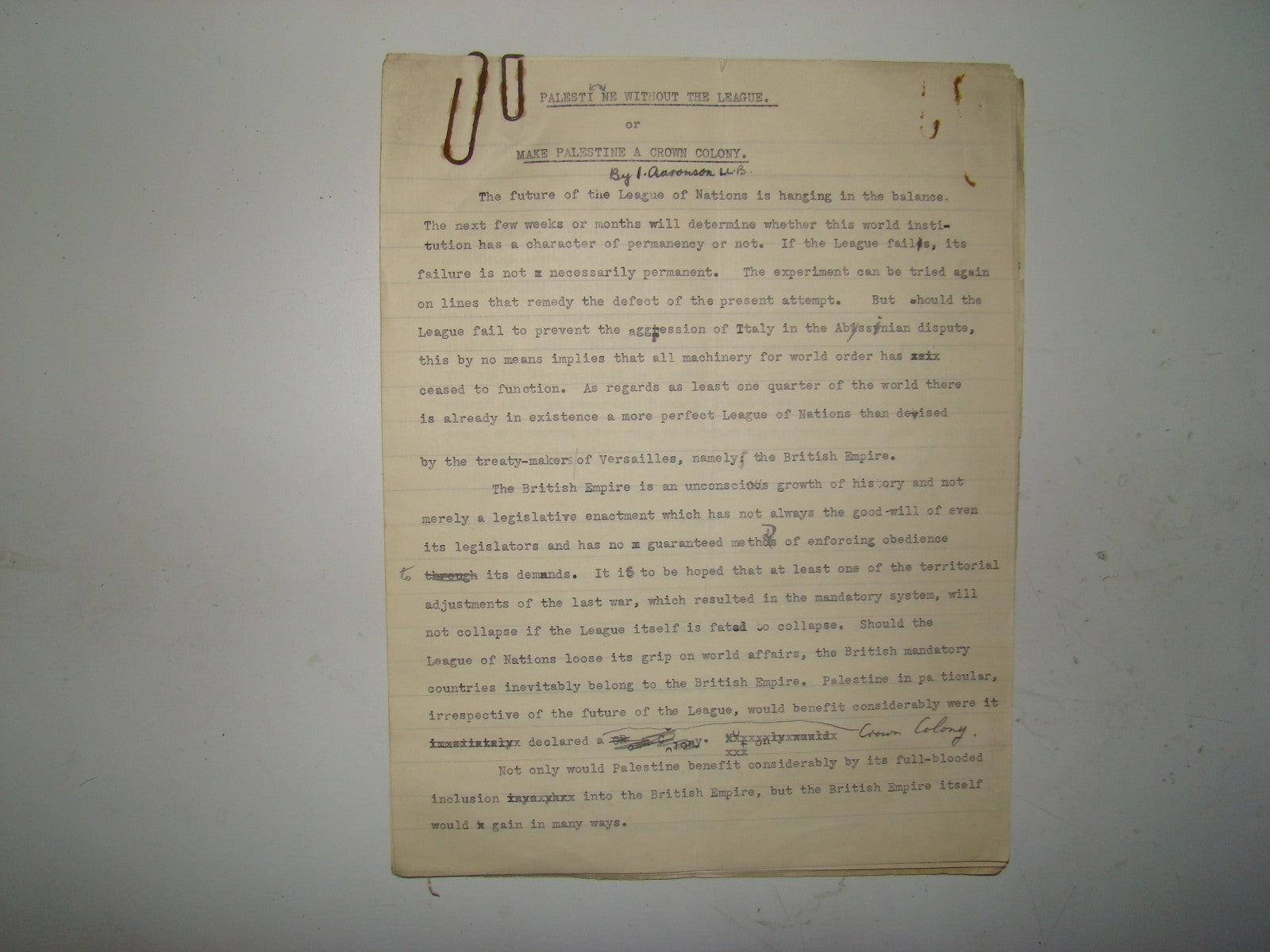 Magazine Palestine 1935 Arab Rights In Problem The Spectator Article Zionist