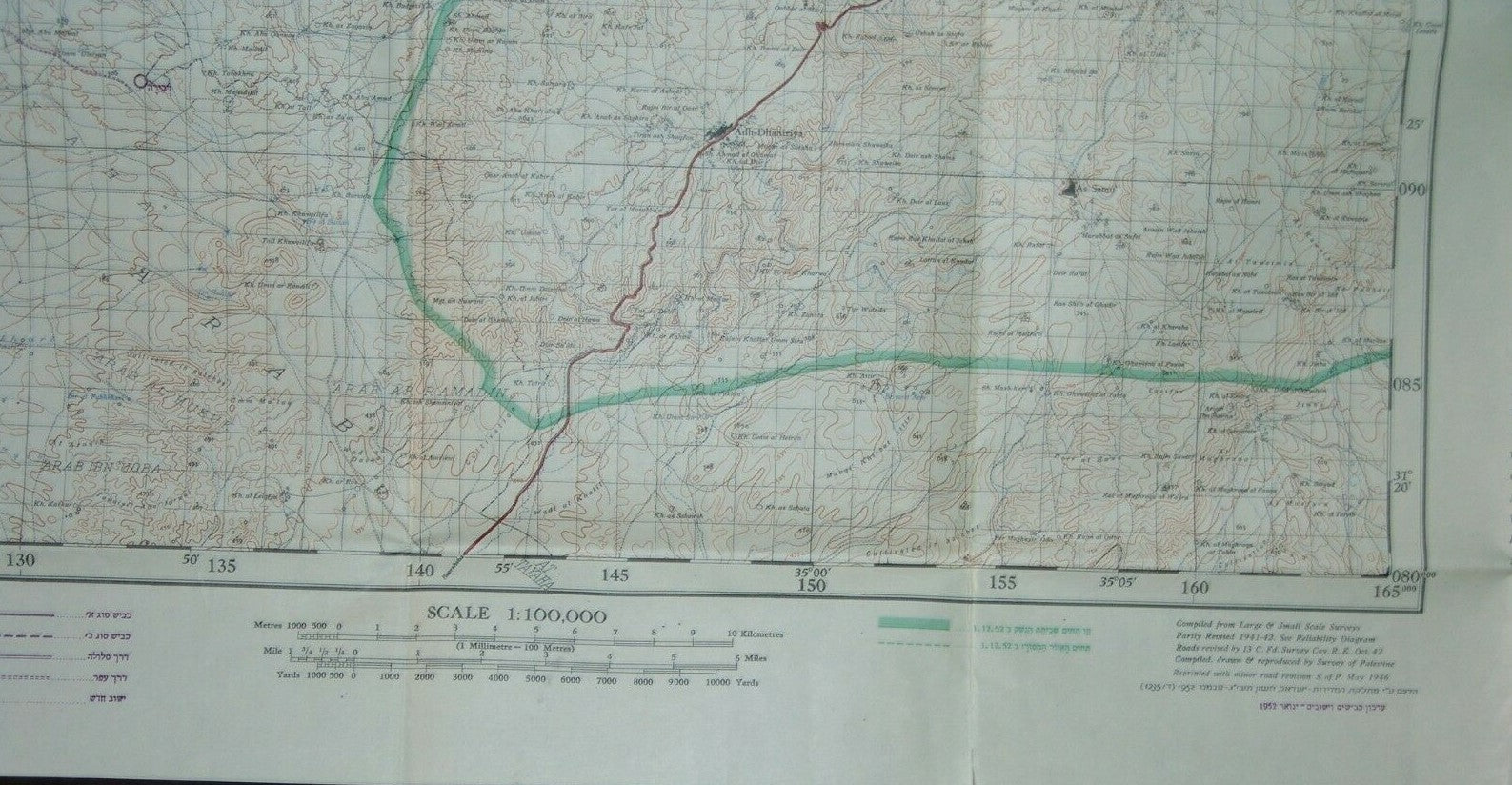 map Palestine Israel Israeli Hebron Hevron Arab War truce border 1952