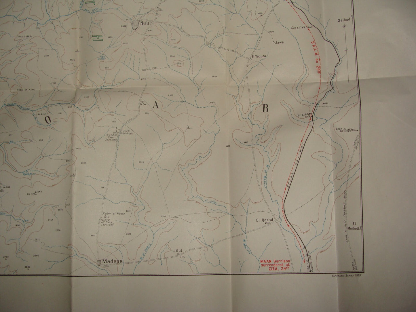 Palestine Israel Map Army Military WWI Turkish British Army Military CHAYTOR'S