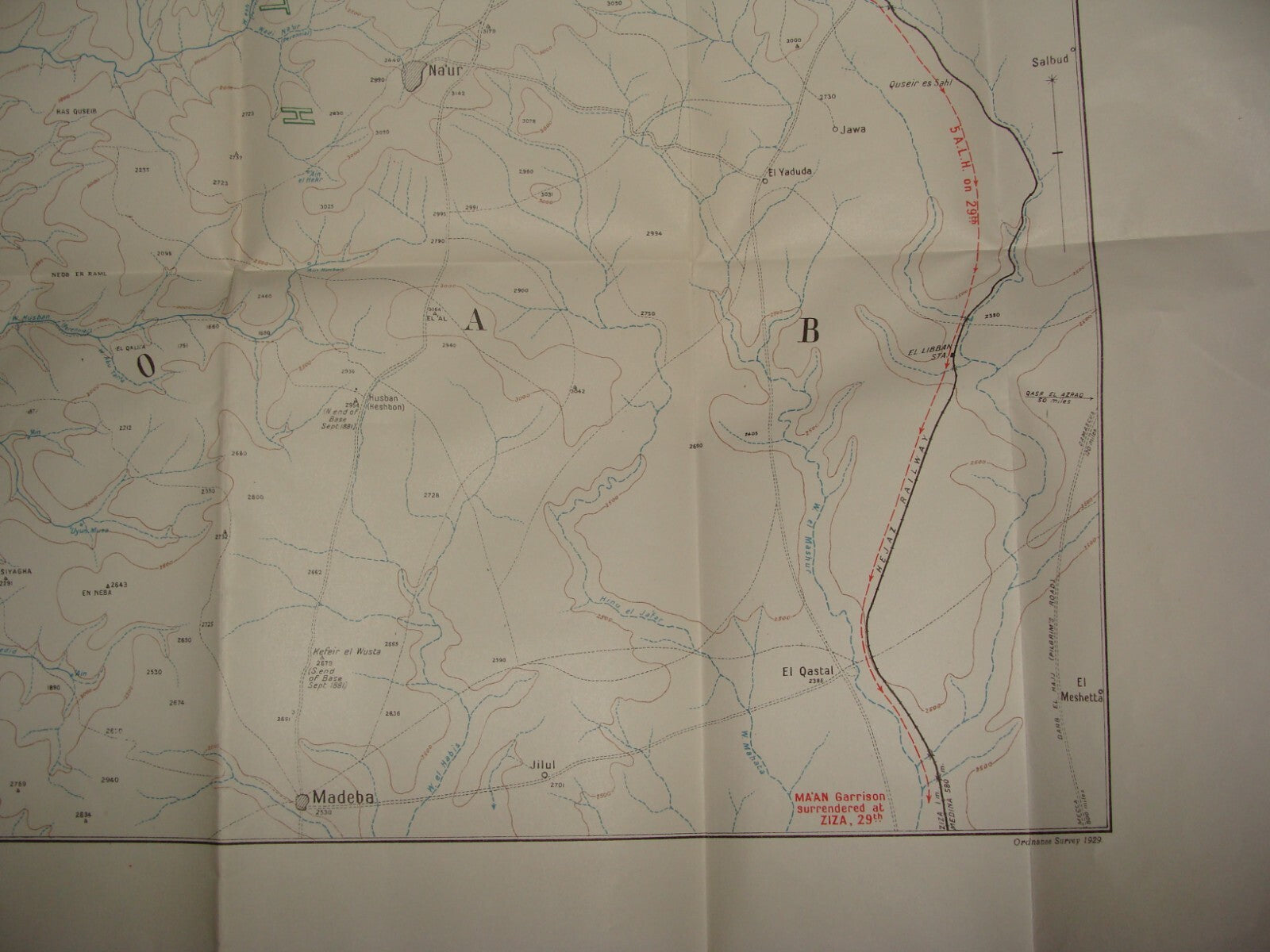 Palestine Israel Map Army Military WWI Turkish British Army Military CHAYTOR'S