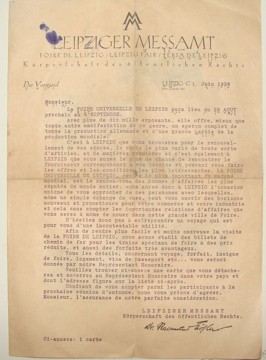 Germany 1926 Leipziger Messeamt Leipzig German Letter Trade Fair Commerce