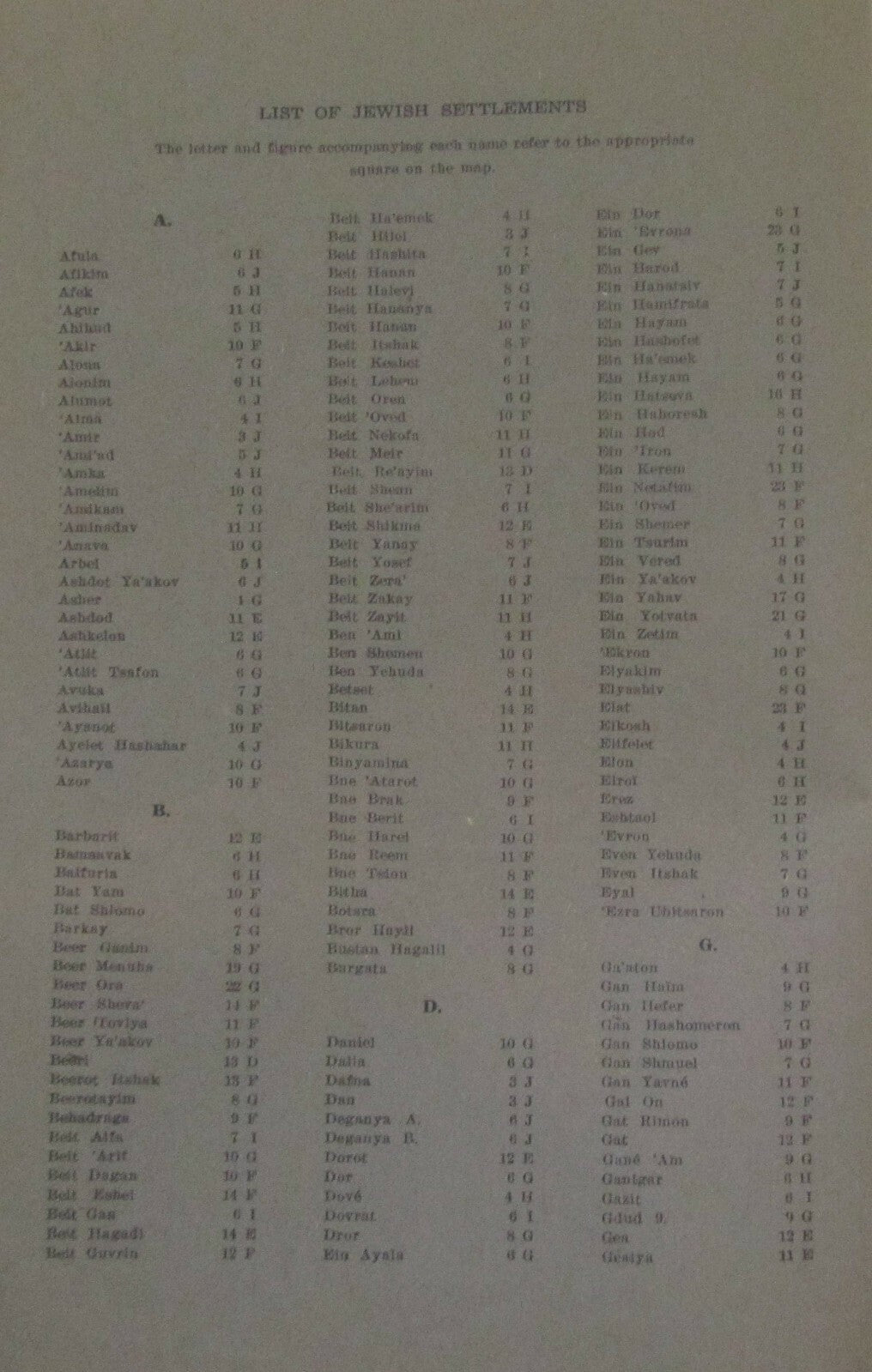 Map Jewish RARE 1952 ISRAEL An Up To Date of The Holy Land Hebrew Settlements