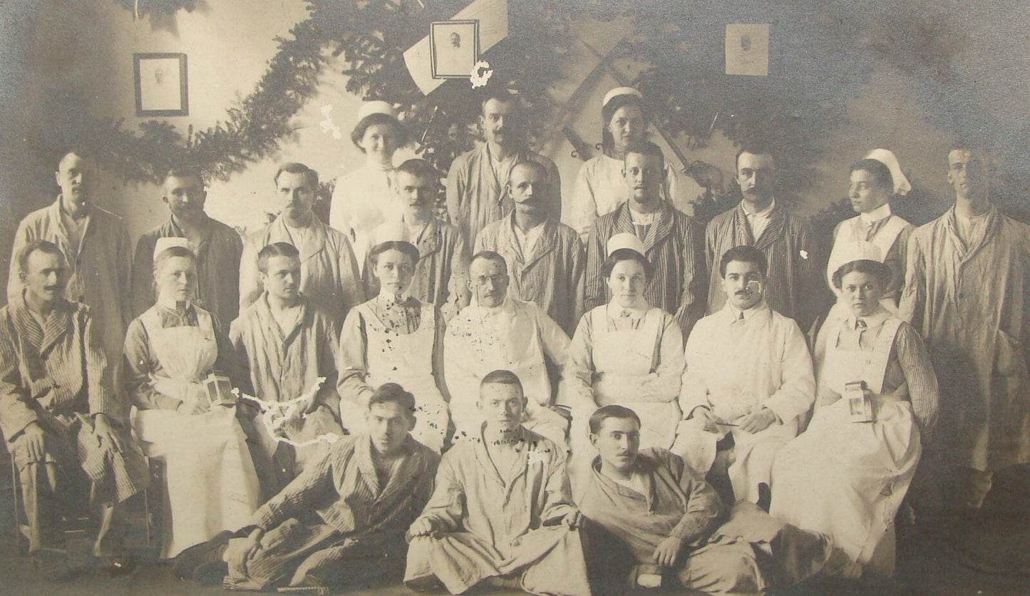 Germany 1915 WW1 German   Czech Photo Postcard Letter Stamp Hospital TROPPAU