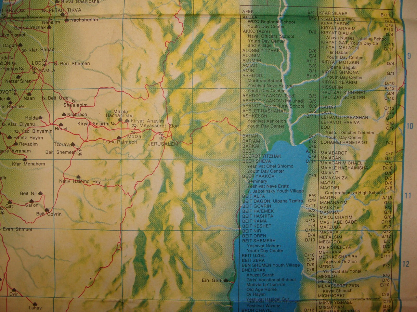 Map Israel 1950s Youth Aliyah Zionist Kibbutz Moshav Agriculture Settlements