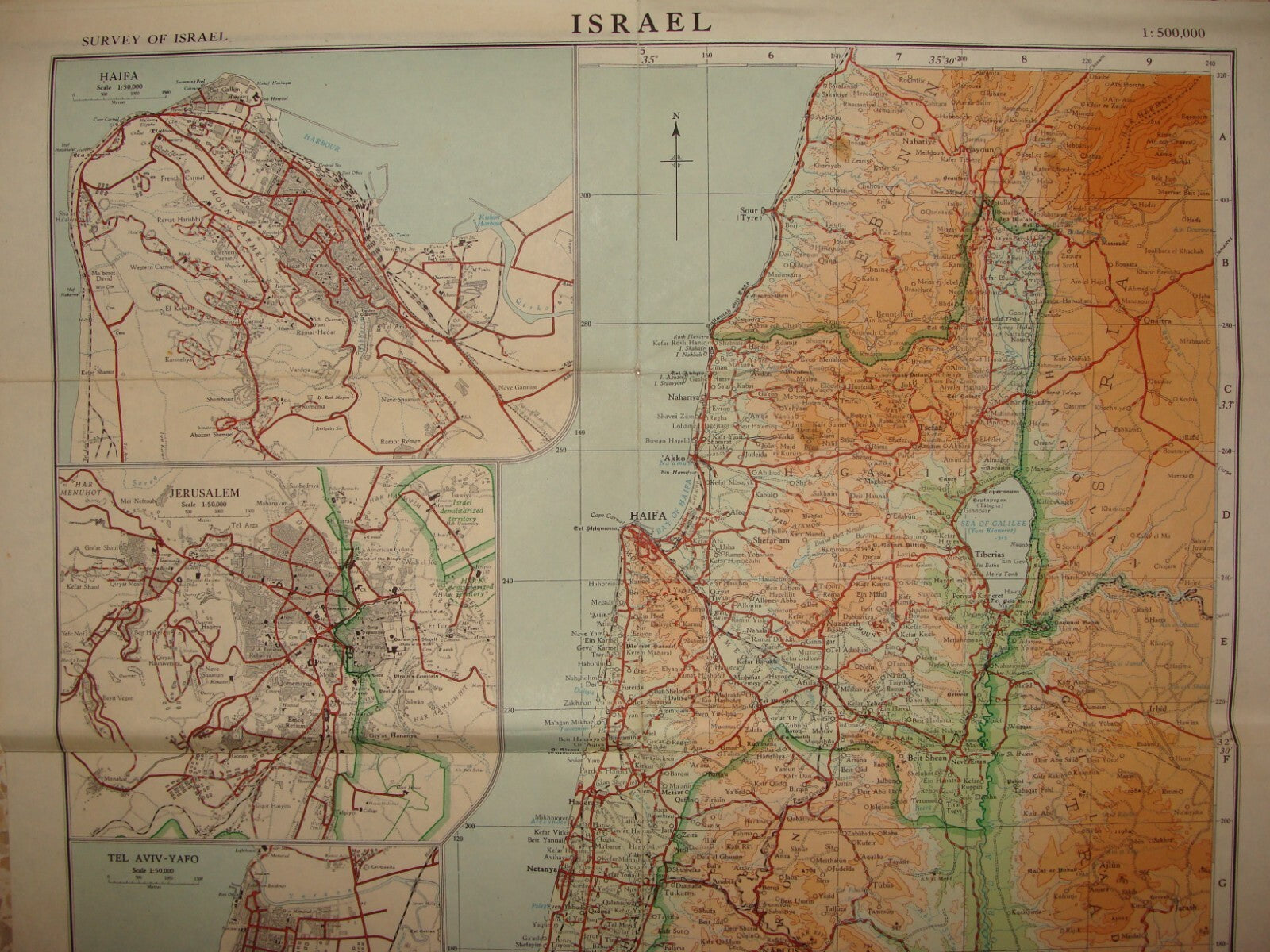 Ad Israel 1960s Road Map Discount Bank PRE SIX DAY WAR