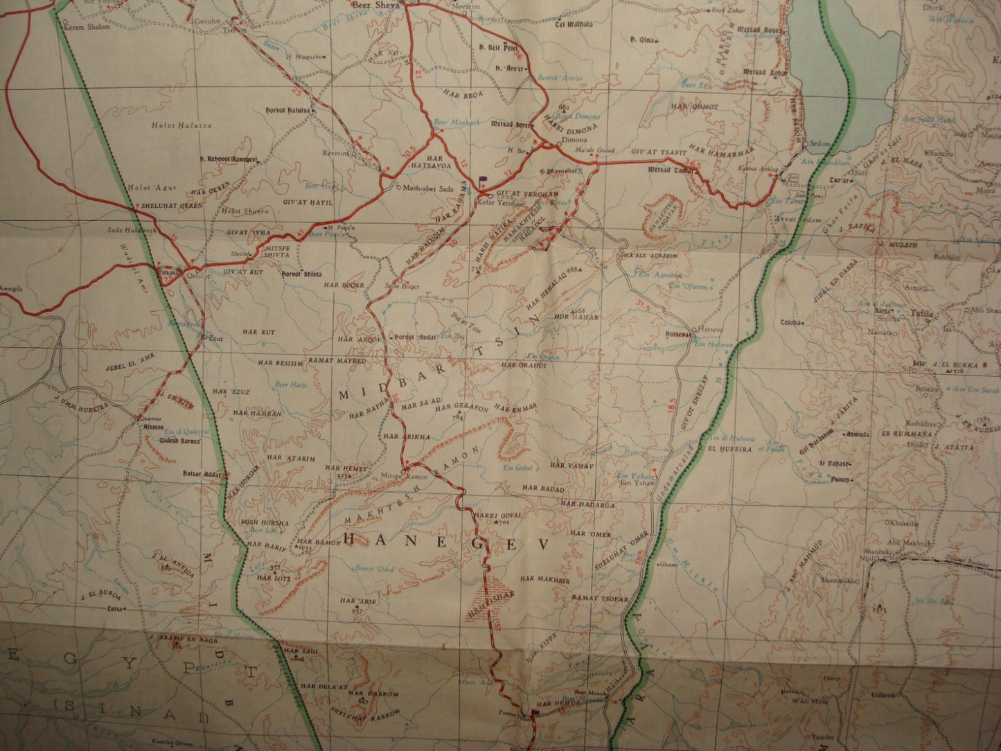 Map Israel 1960 Pre Six Day War SONOL Gas Oil Petroleum Company