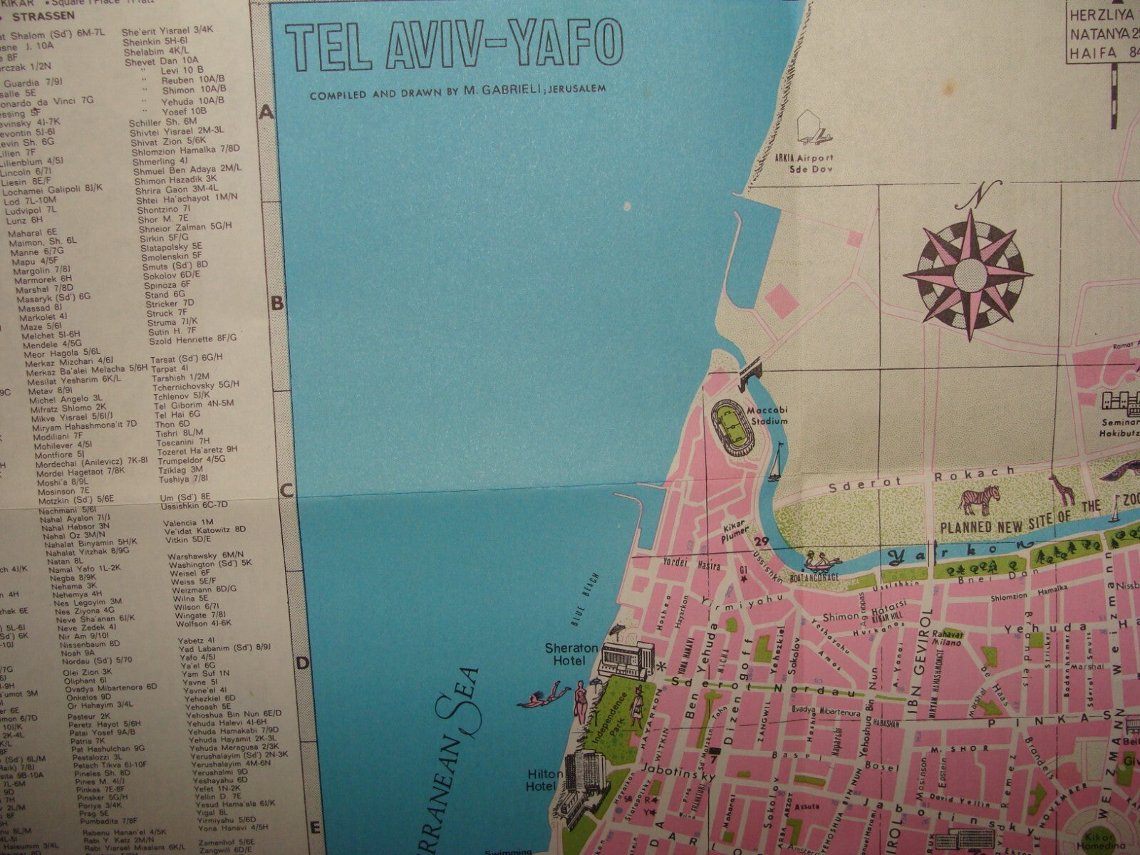 Map Jewish Judaica Israel Israeli TEL AVIV YAFO Jaffa Guide Brochure 1966