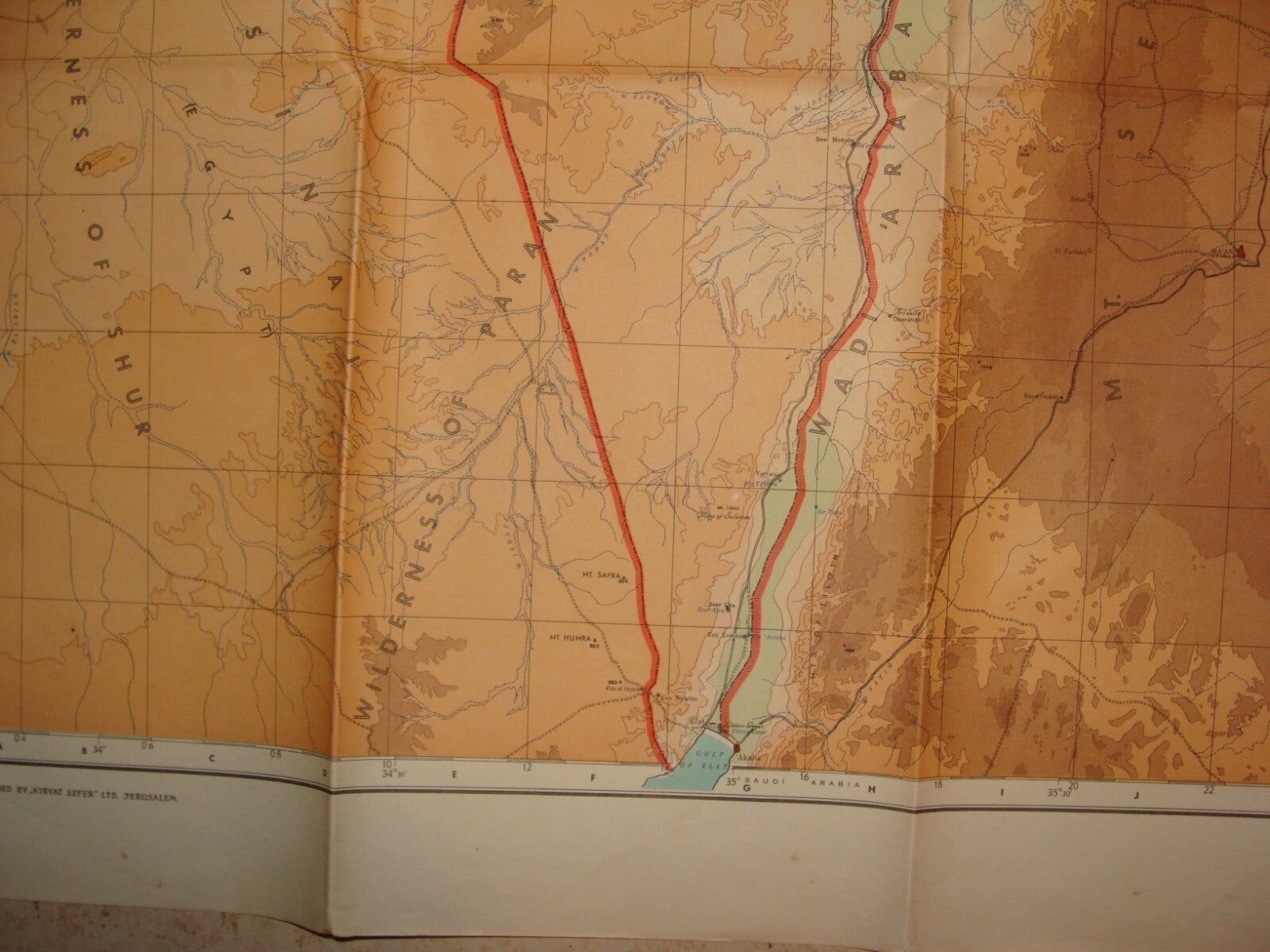Map Jewish RARE 1952 ISRAEL An Up To Date of The Holy Land Hebrew LARGE SIZE