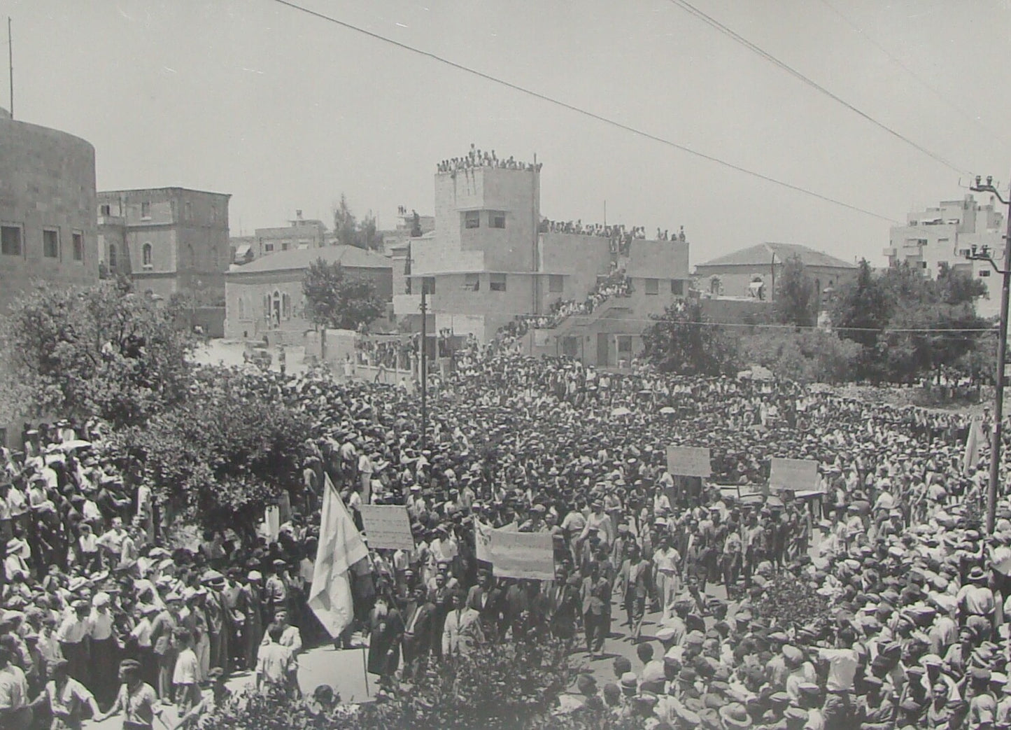 Photo Print Palestine Paper , Jewish Judaica Israel Jerusalem White Protest 1939
