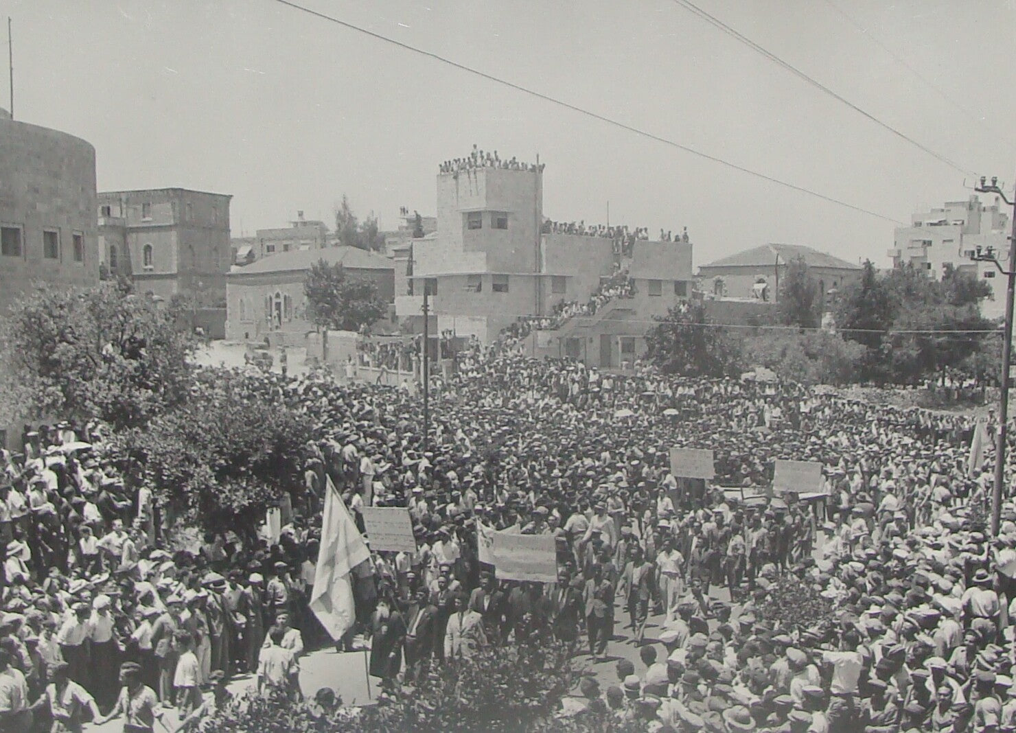 Photo Print Palestine Paper , Jewish Judaica Israel Jerusalem White Protest 1939