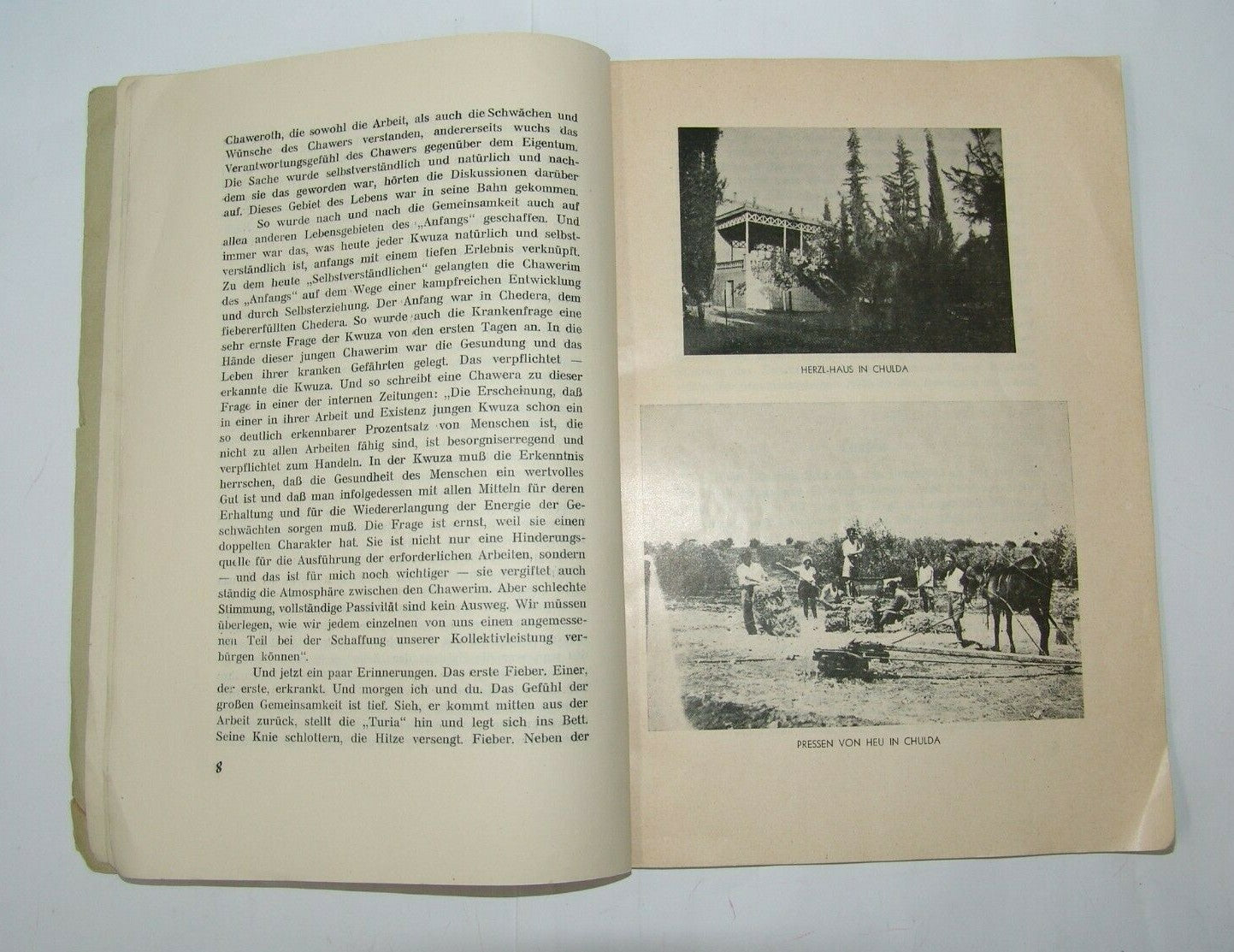 Book Jewish Judaica zionist zionism Unsere Kwuzoth Third Aliyah German 1934