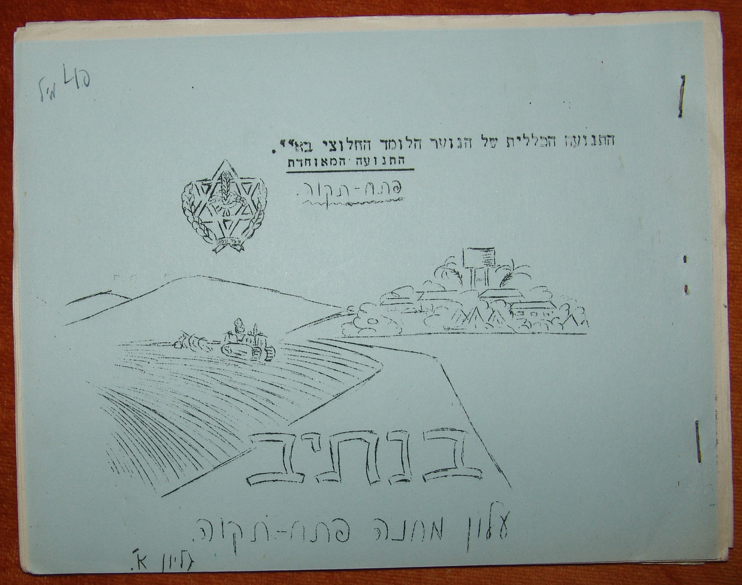 Newspaper Palestine Book Jewish Judaica Working & Studying Youth group BaNativ