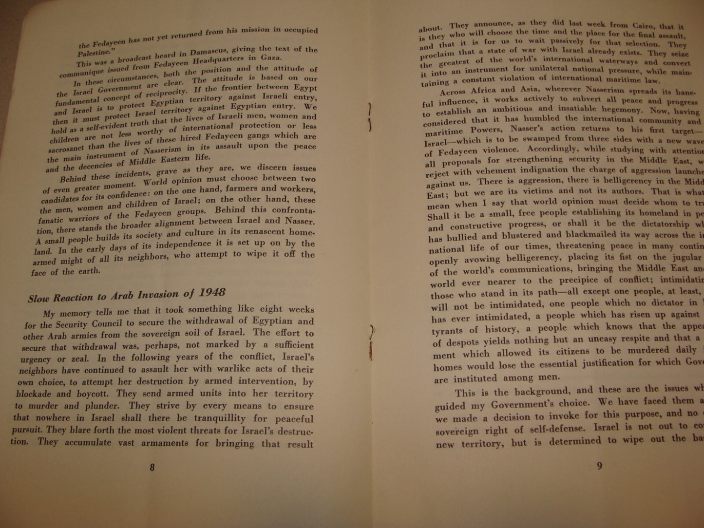 Israel Army Ad 1956 Israeli Ambassador ABBA EBAN Address Egypt Sinai War