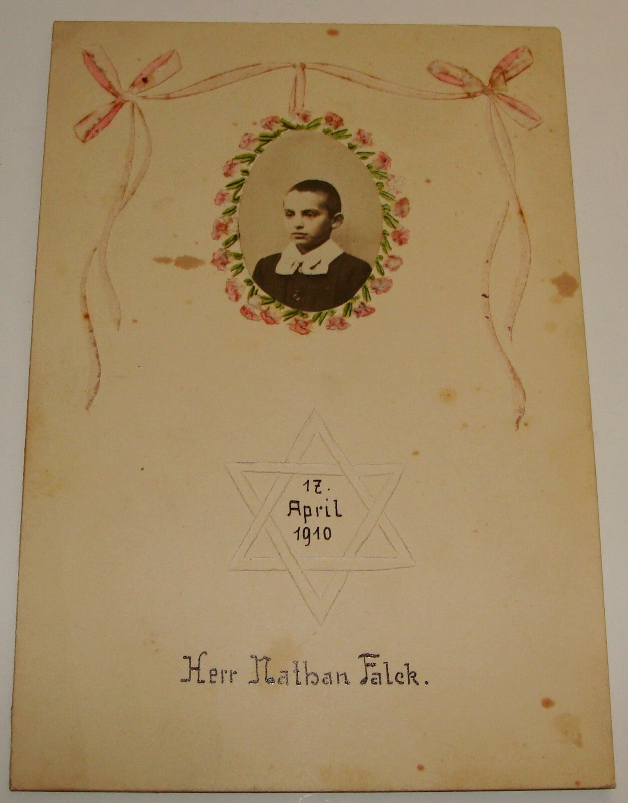Germany 1910 Jewish Judaica German   Bar Mitzvah Invitation Menu FALCK Jews