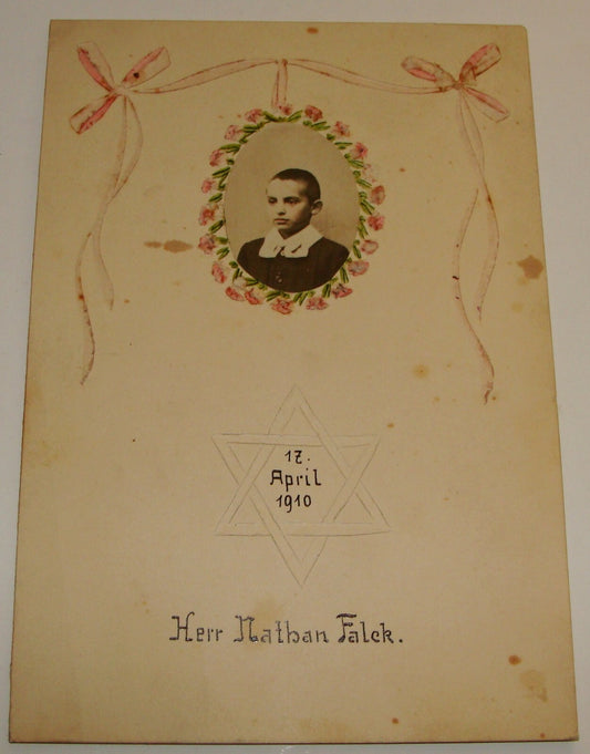 Germany 1910 Jewish Judaica German   Bar Mitzvah Invitation Menu FALCK Jews