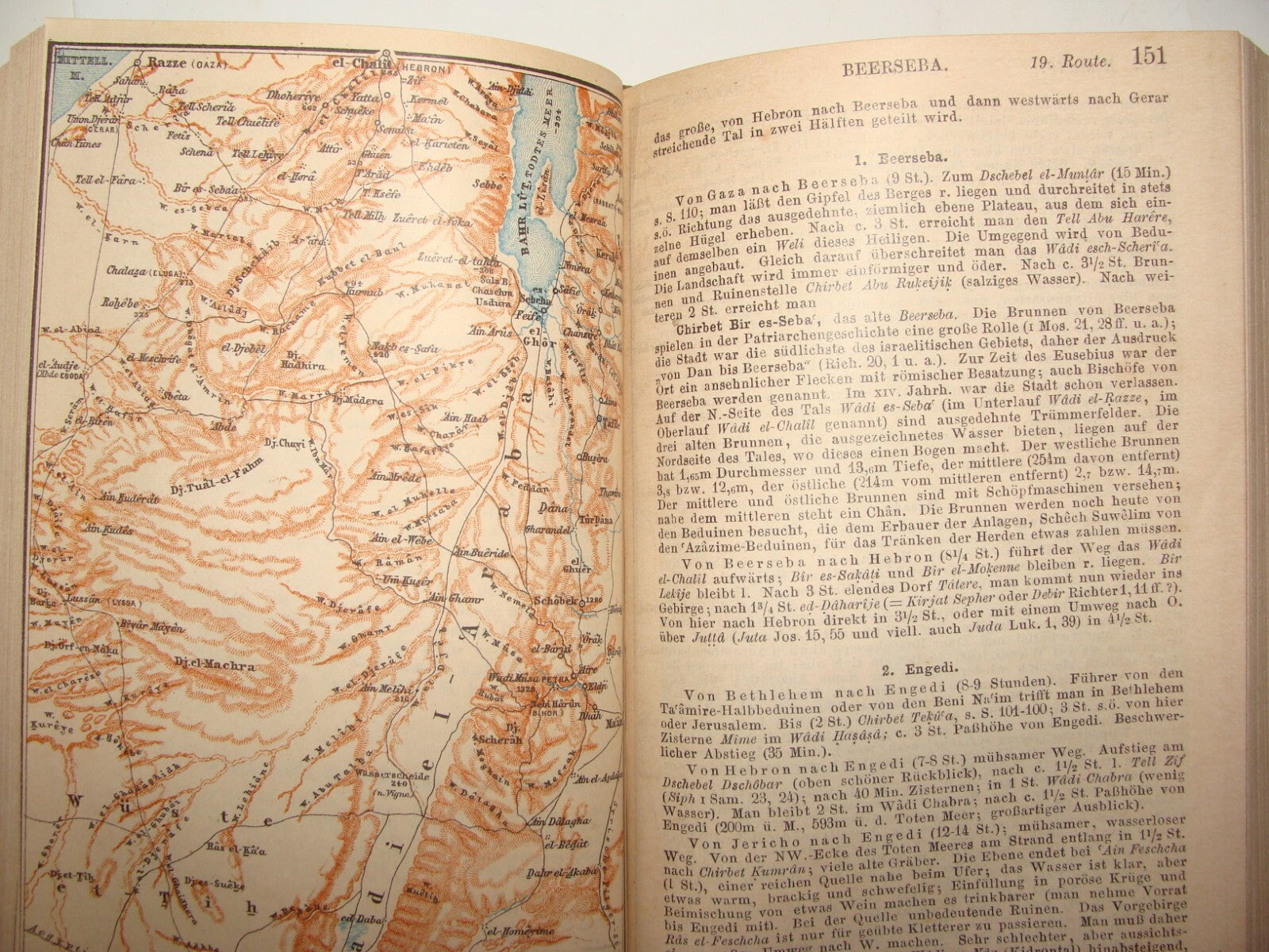 Map Palestine German 1904 Karl Baedeker Palastina und Syrien Syria Guide Travel